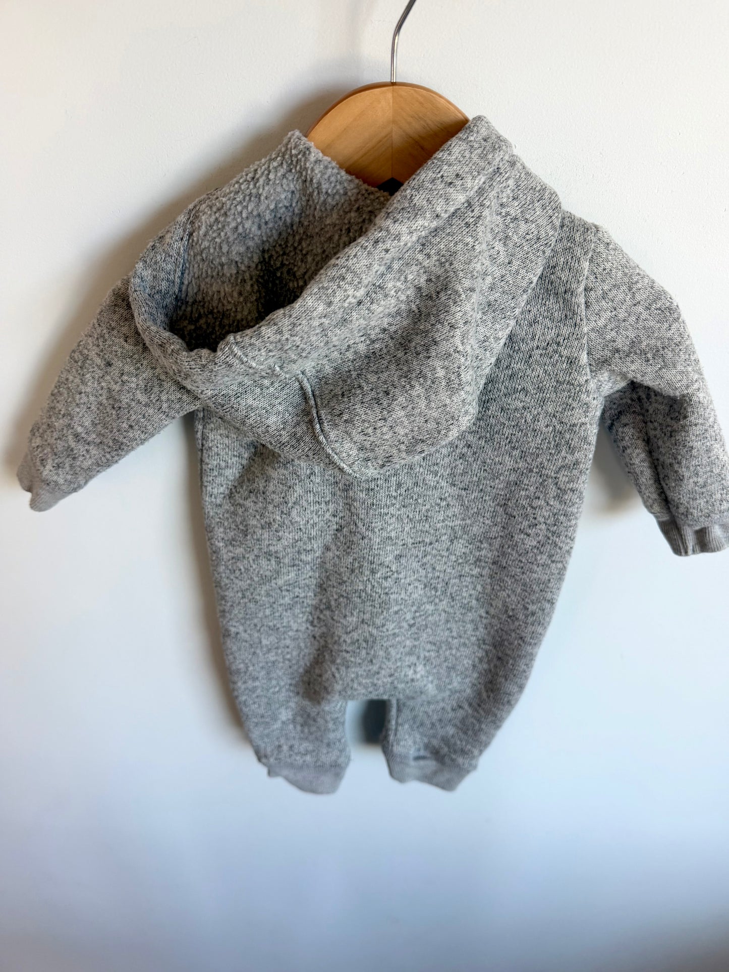 Grey Zipper Hood Jumpsuit / 6m