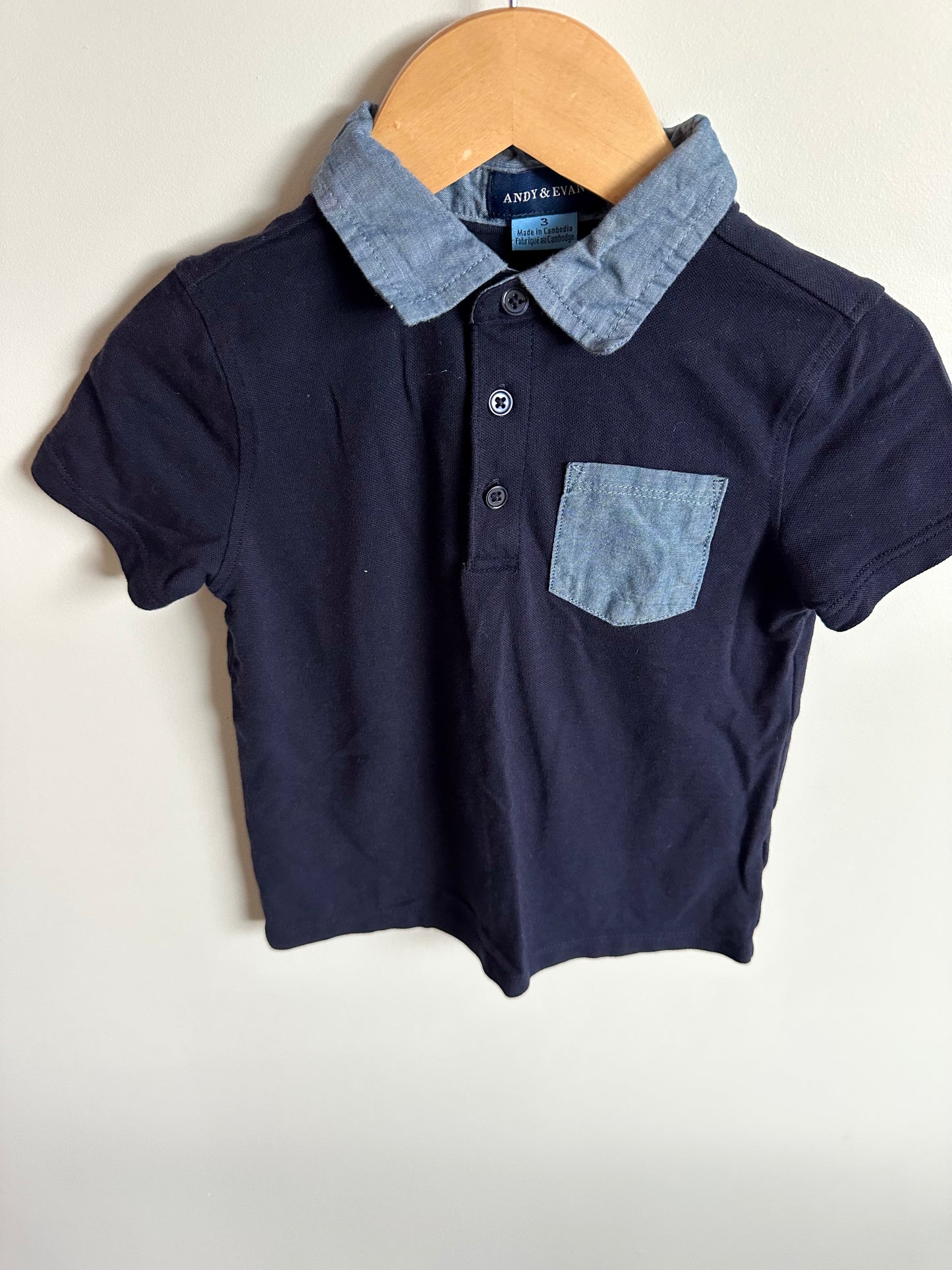 Navy Pocket Golf Shirt / 3T