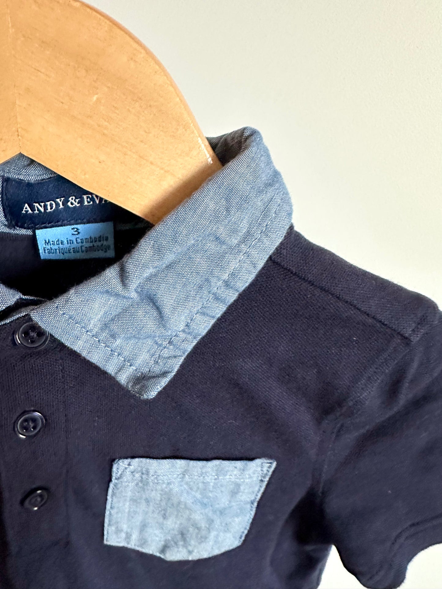 Navy Pocket Golf Shirt / 3T