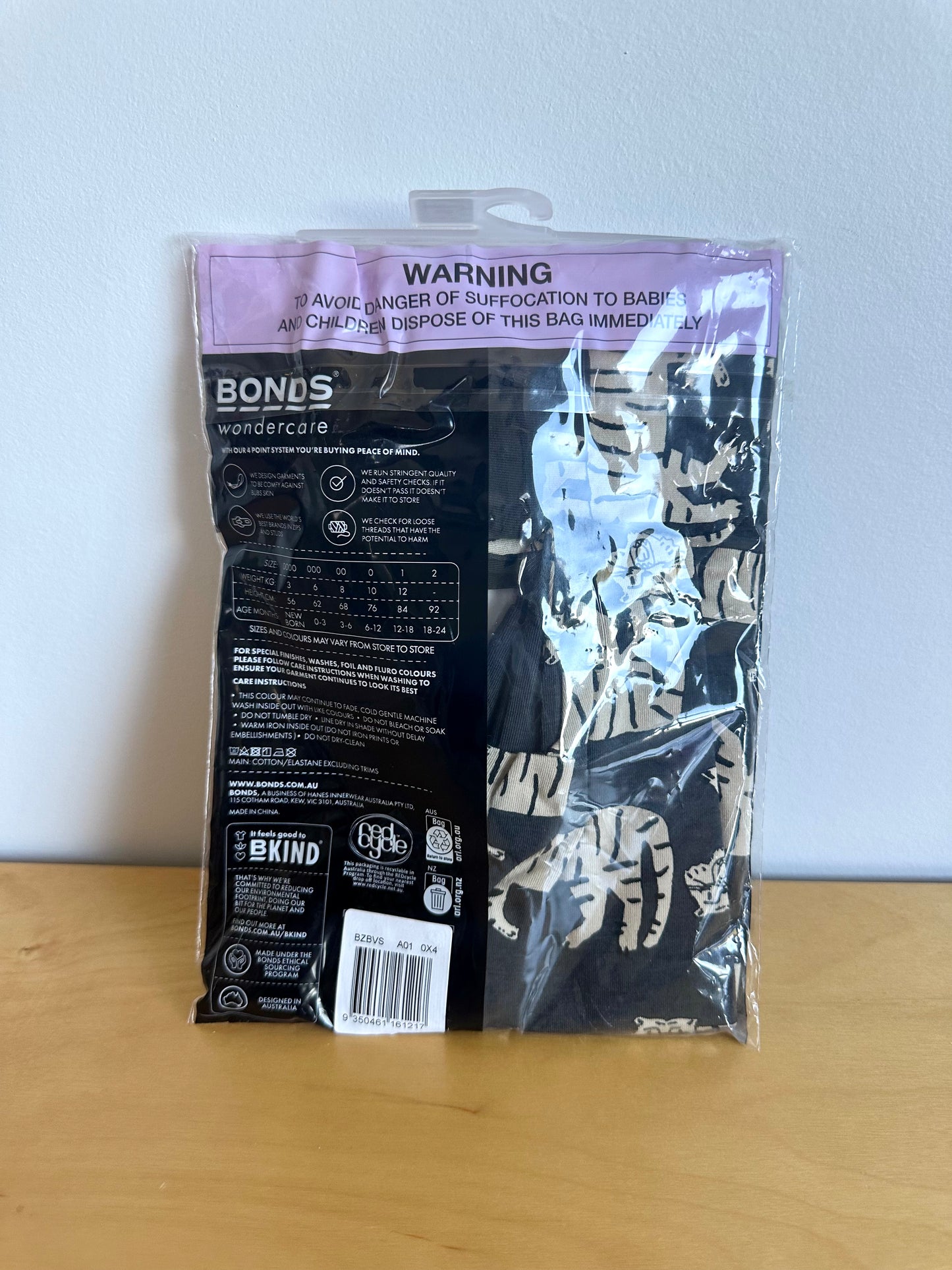Bonds Grey Tiger Wondersuit Sleeper (In Package) / 0m (size 0000)