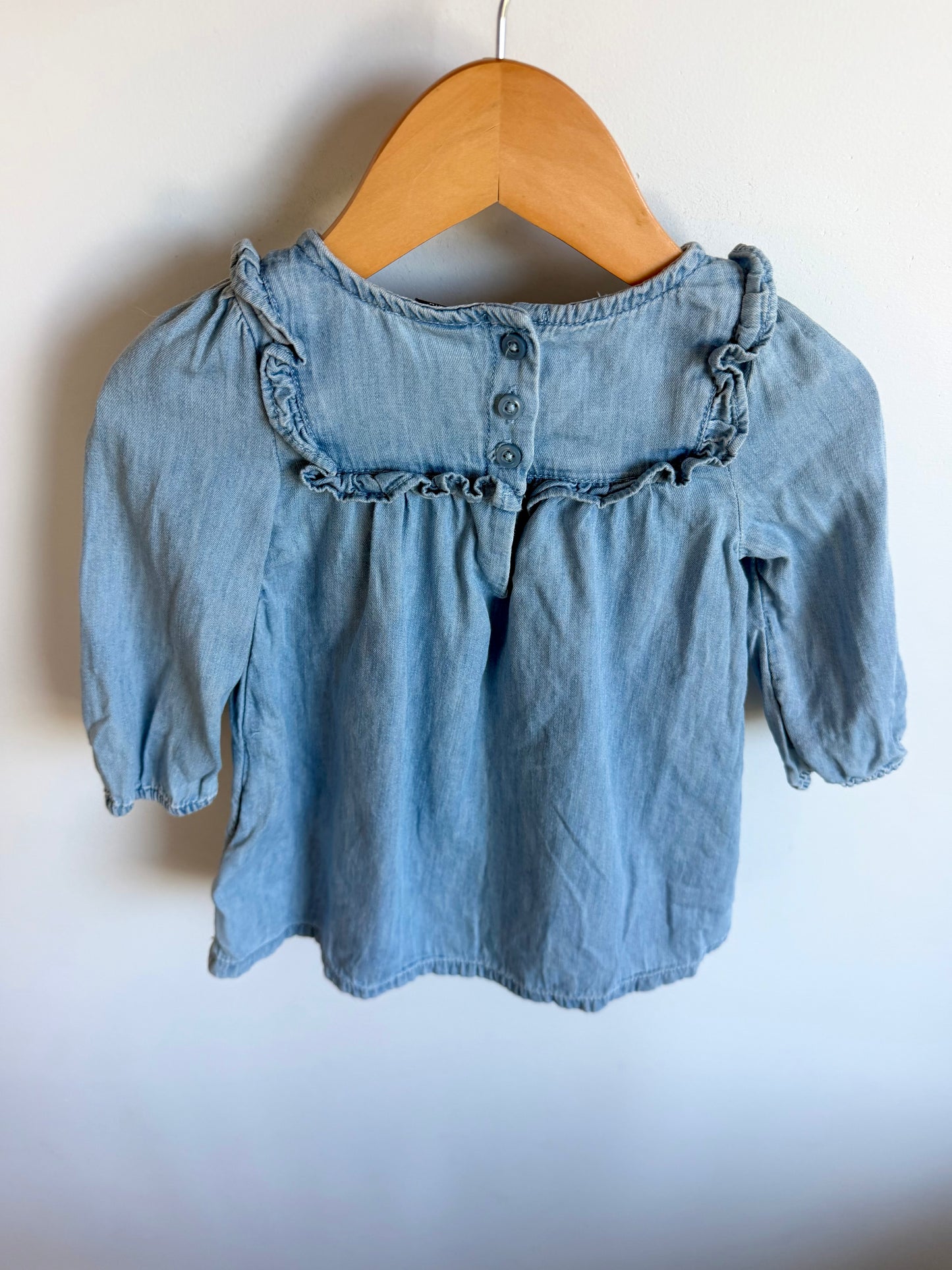 Chambray Ruffle Top Dress / 18-24m