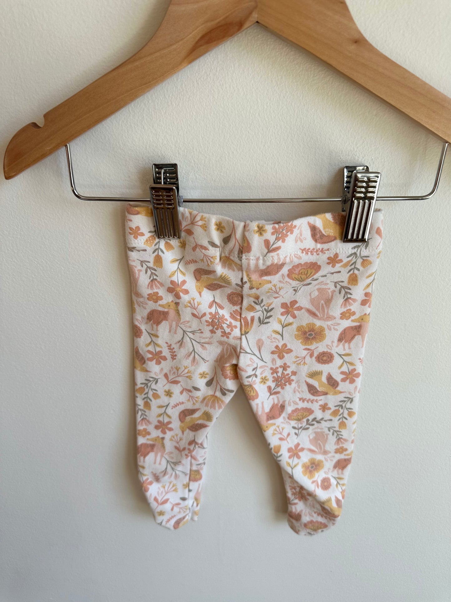 Floral Bird Leggings / 3-6m