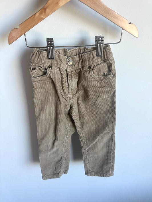 Tan Cord Pants with Adjustable Waist / 2T