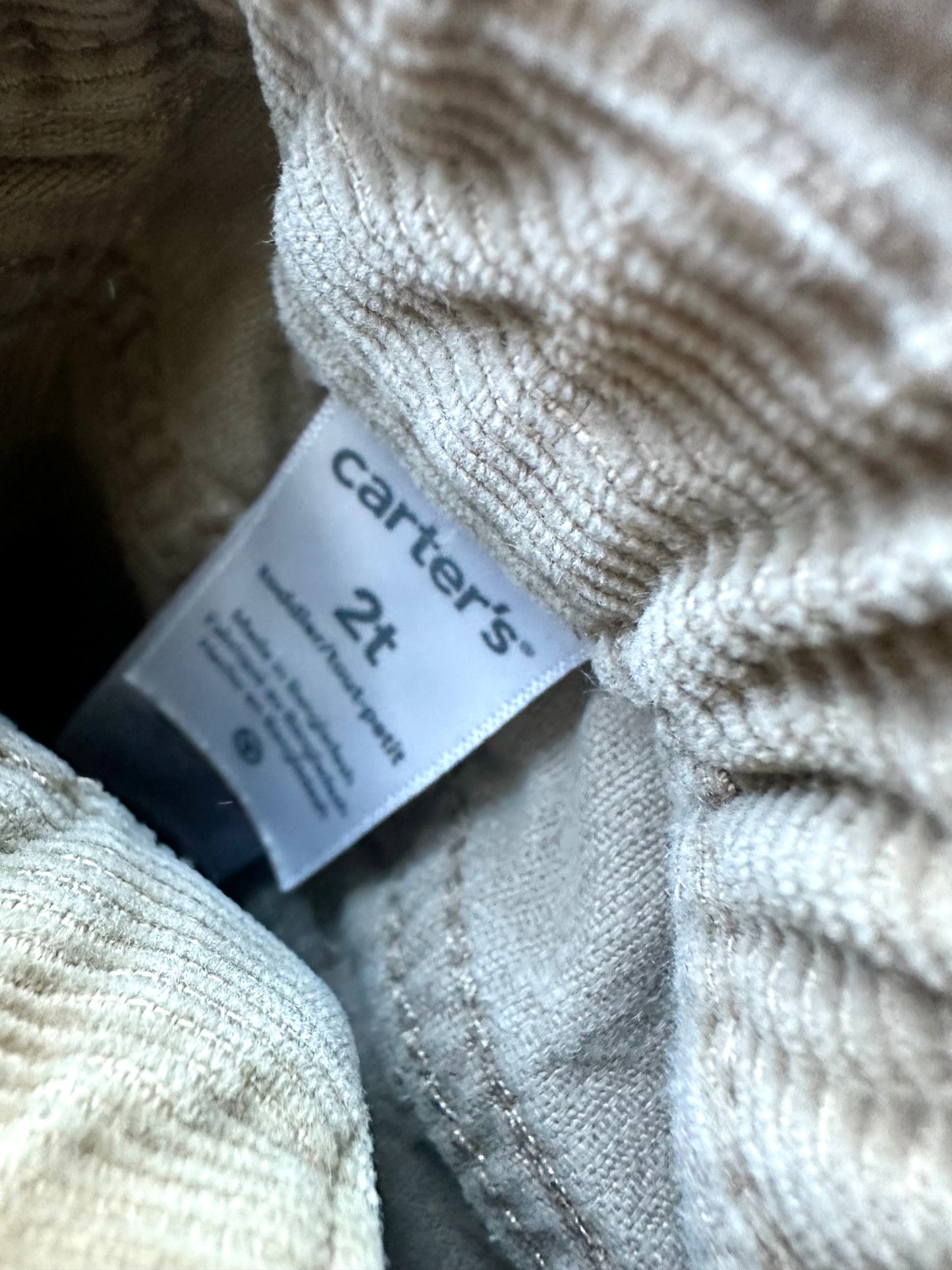 Tan Cord Pants with Adjustable Waist / 2T