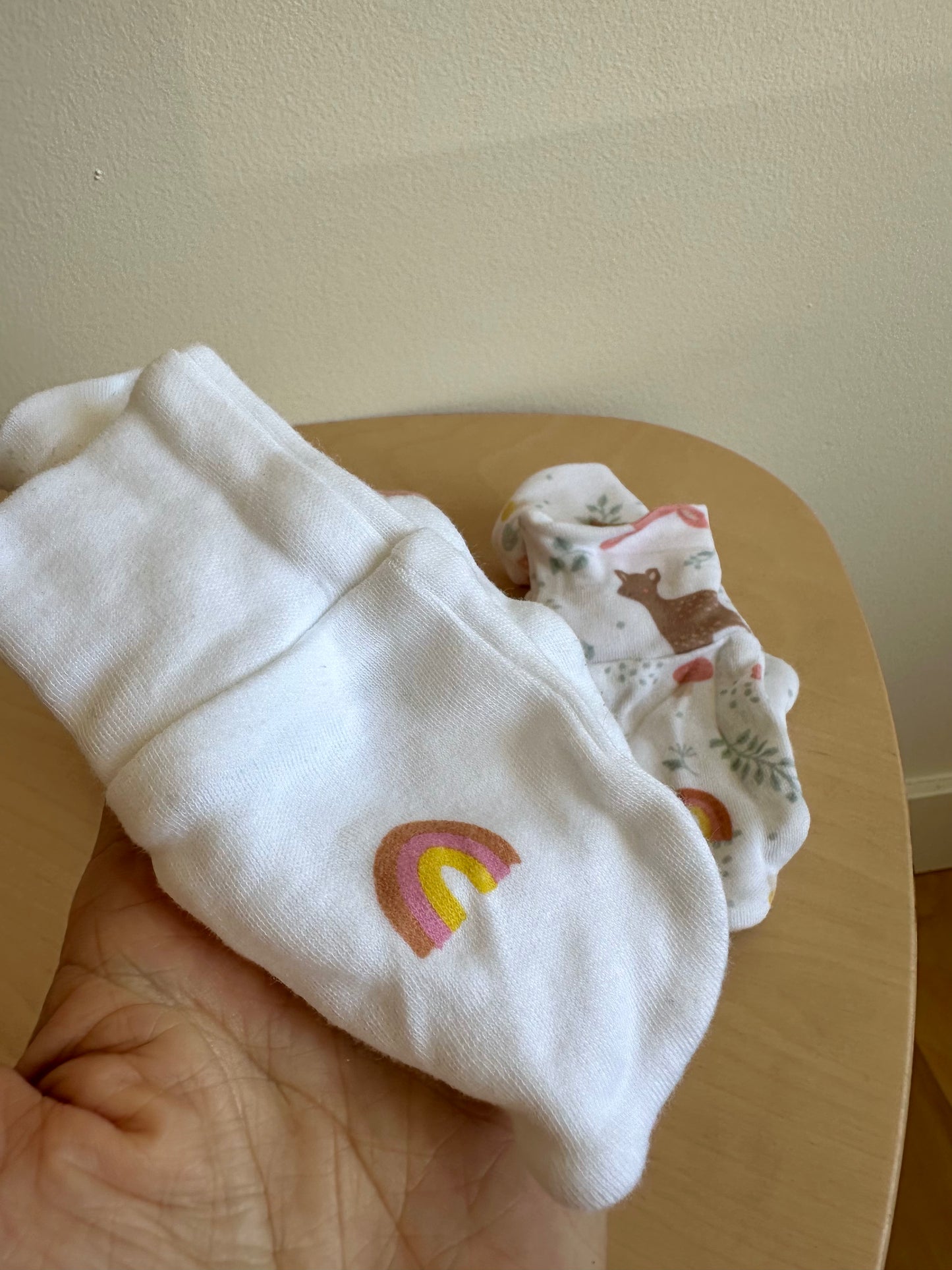Set of 3 Mits - Rainbow, Pink, Bunny / 3-9m