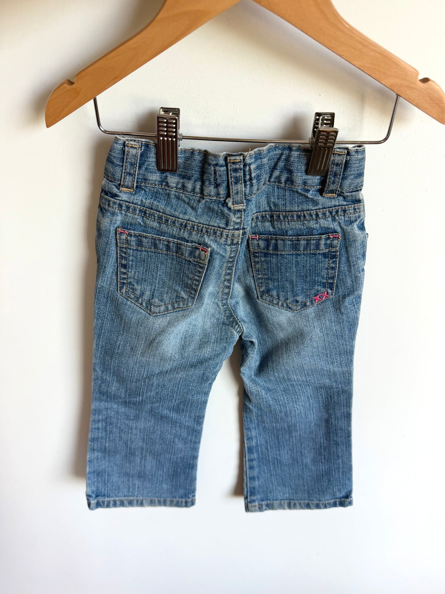 Floral Embroidered Jeans with Adjustable Waist / 2T