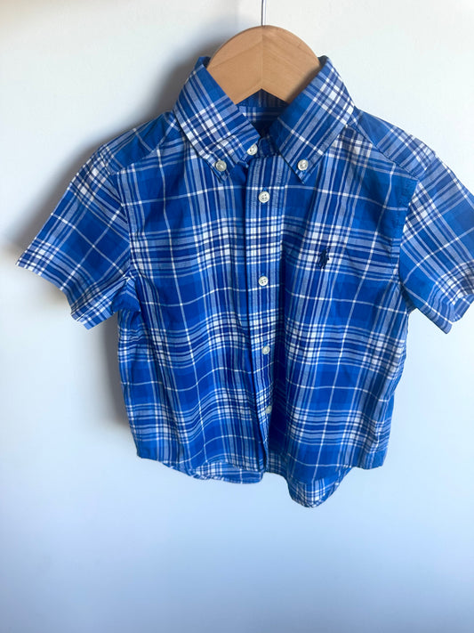 Ralph Lauren Blue Plaid T-shirt / 2T