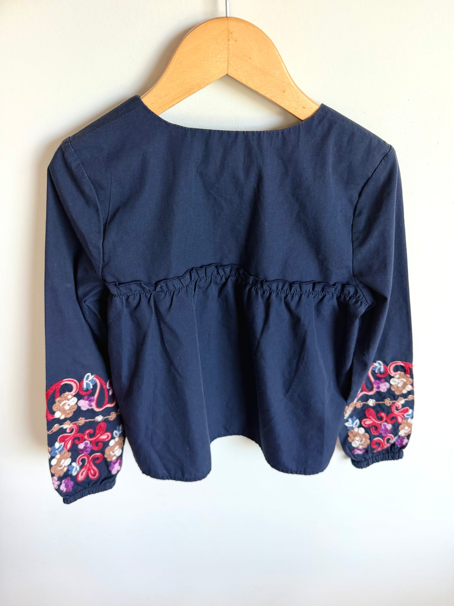 Navy Embroidered Top / 6X