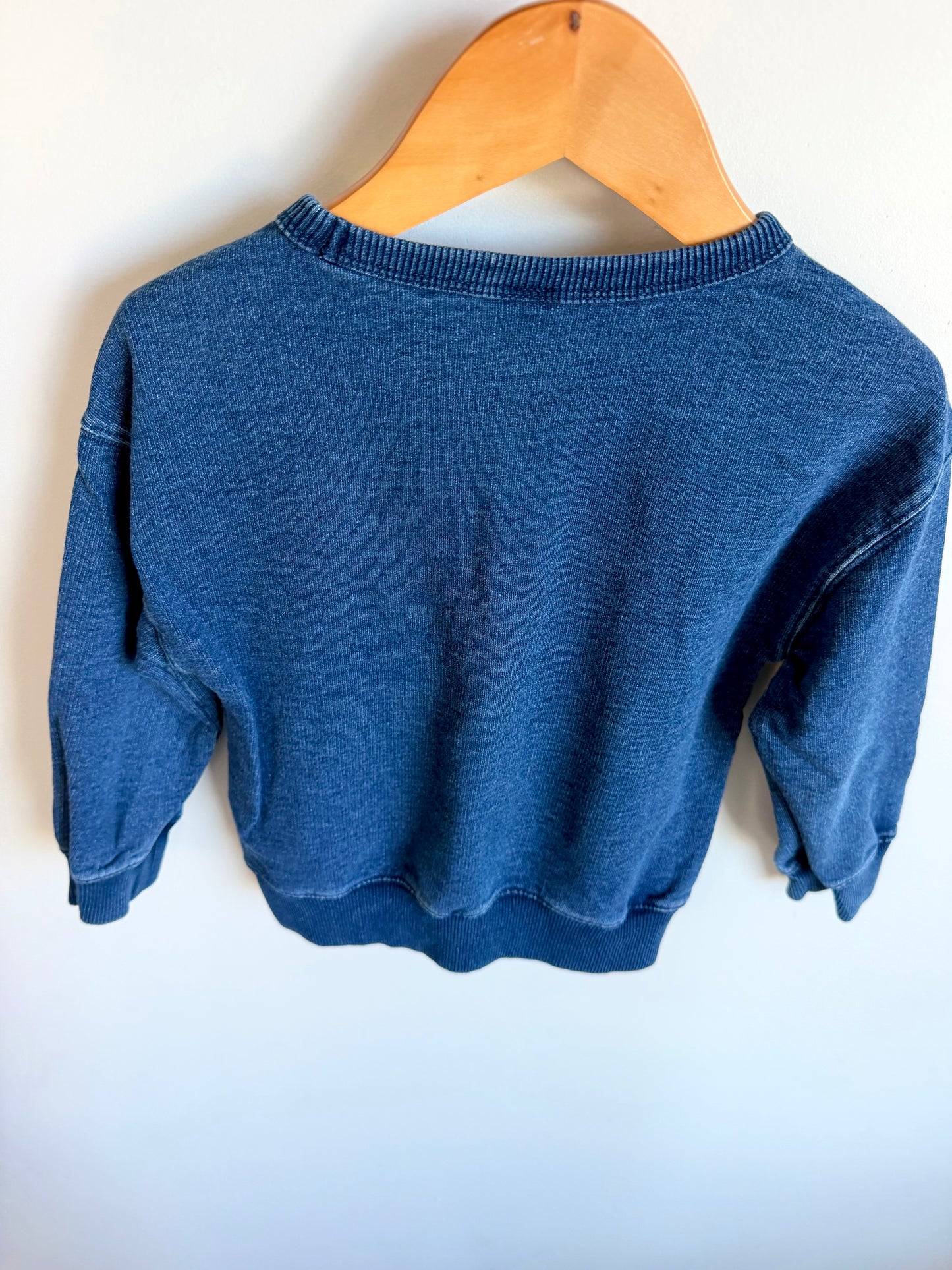 Gap Blue Faux Denim Crewneck / 3-4T