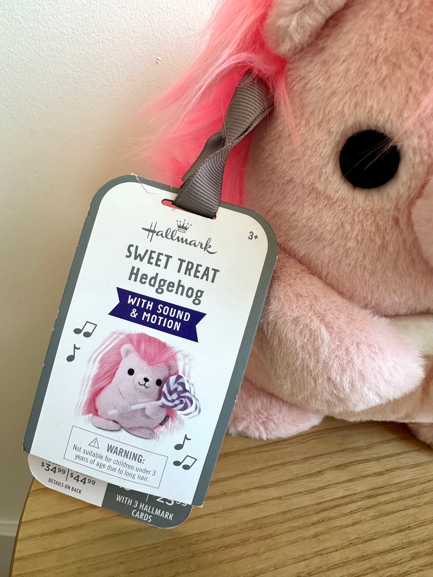 Hallmark Pink Singing Lollipop Hedgehog (No Shipping)