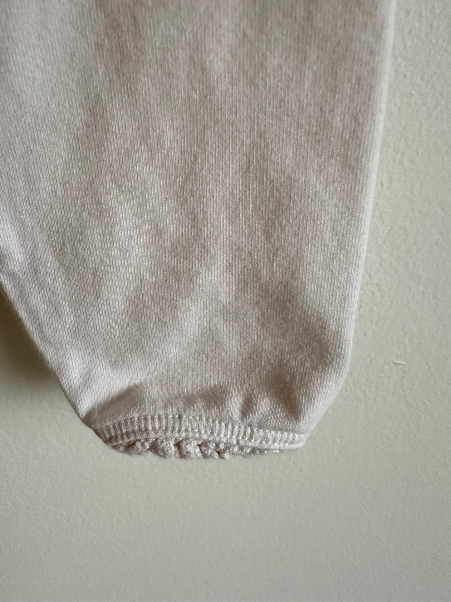 White Pants with Lace Trim / 0-3m