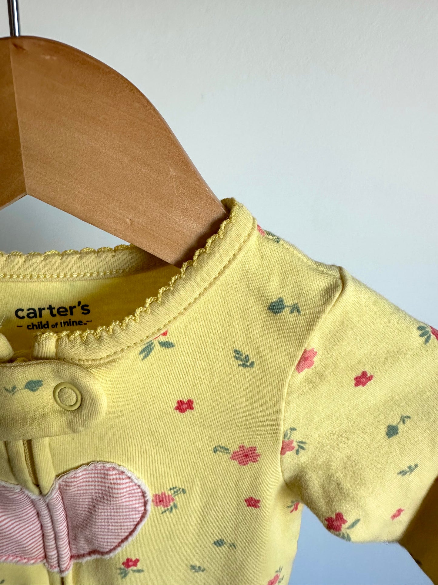 Yellow Floral Heart Sleeper / 6-9m