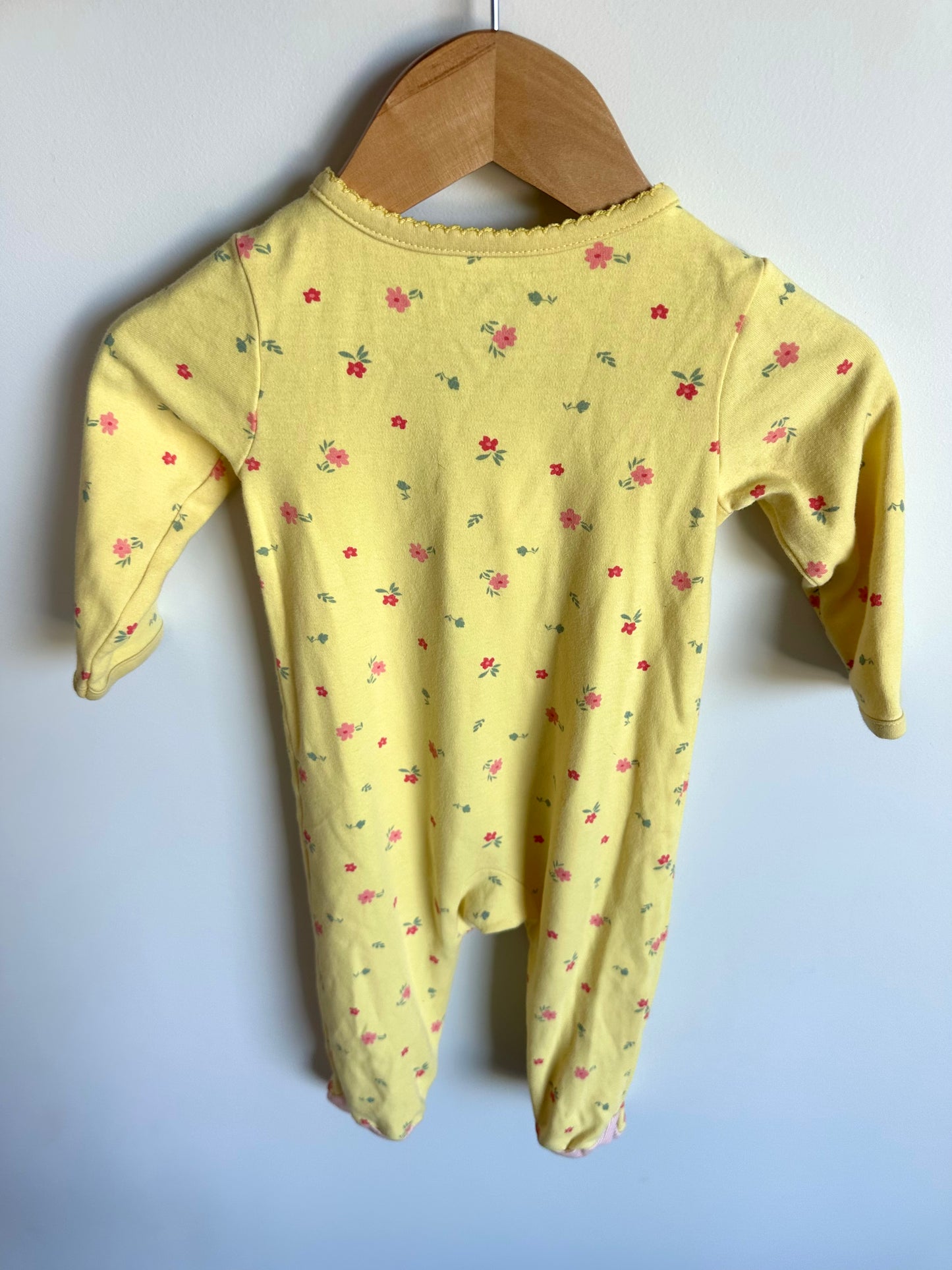 Yellow Floral Heart Sleeper / 6-9m