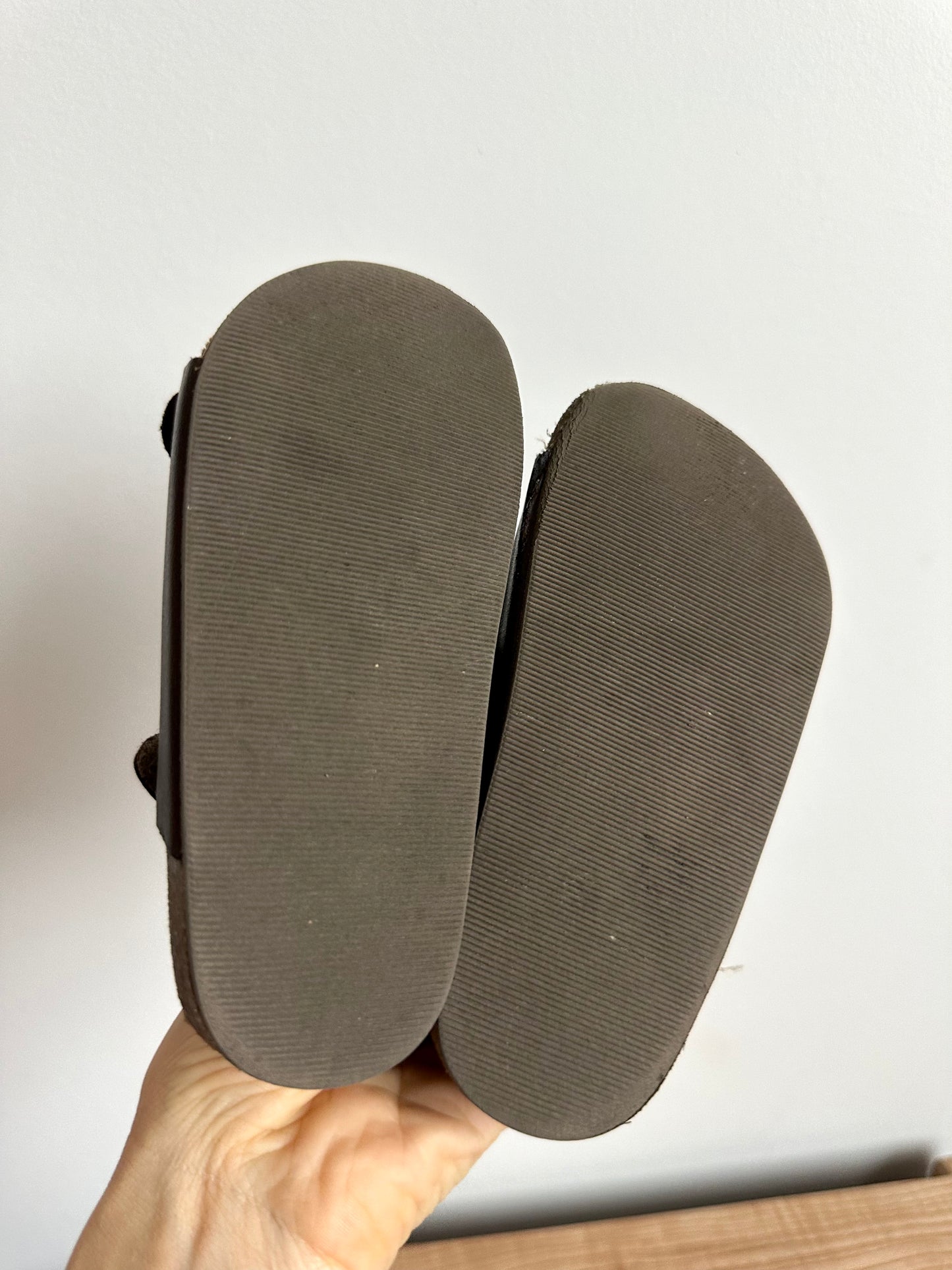 Faux Leather Dark Brown Sandals / Size 8 Toddler