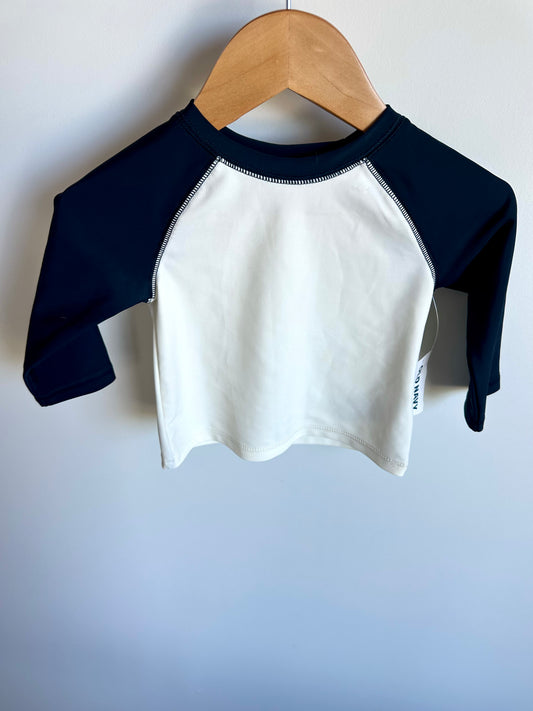 Navy + White Swim Top (With Tags) / 6-12m