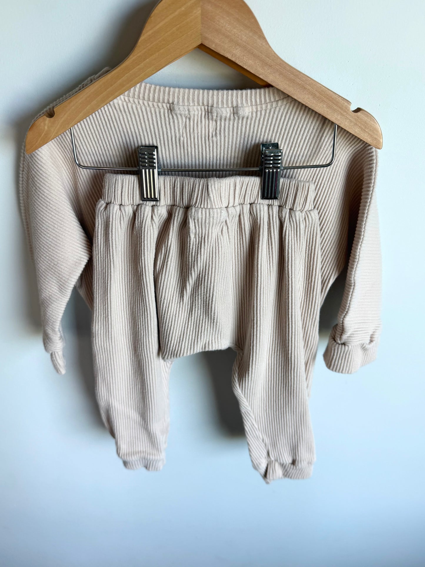 Kindly Ribbed Oat Top + Bottoms Set / 2T