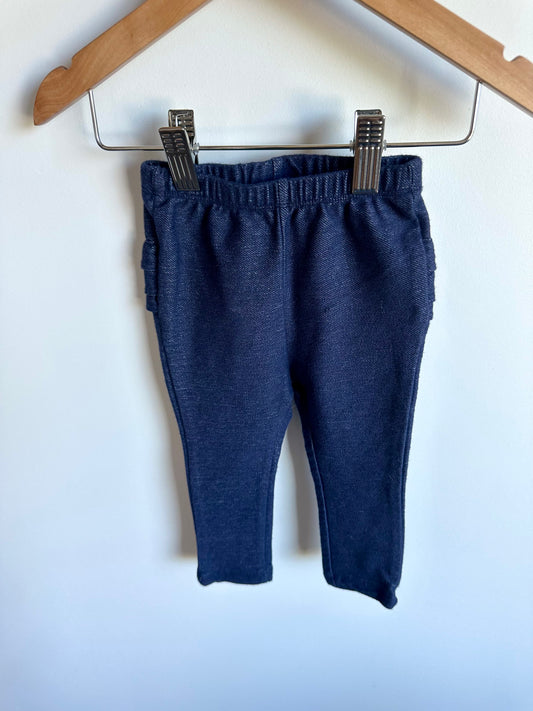Blue Ruffle Jeggings / 12-18m