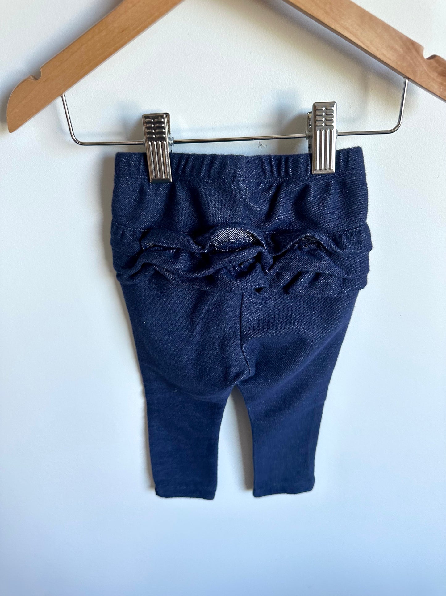 Blue Ruffle Jeggings / 12-18m