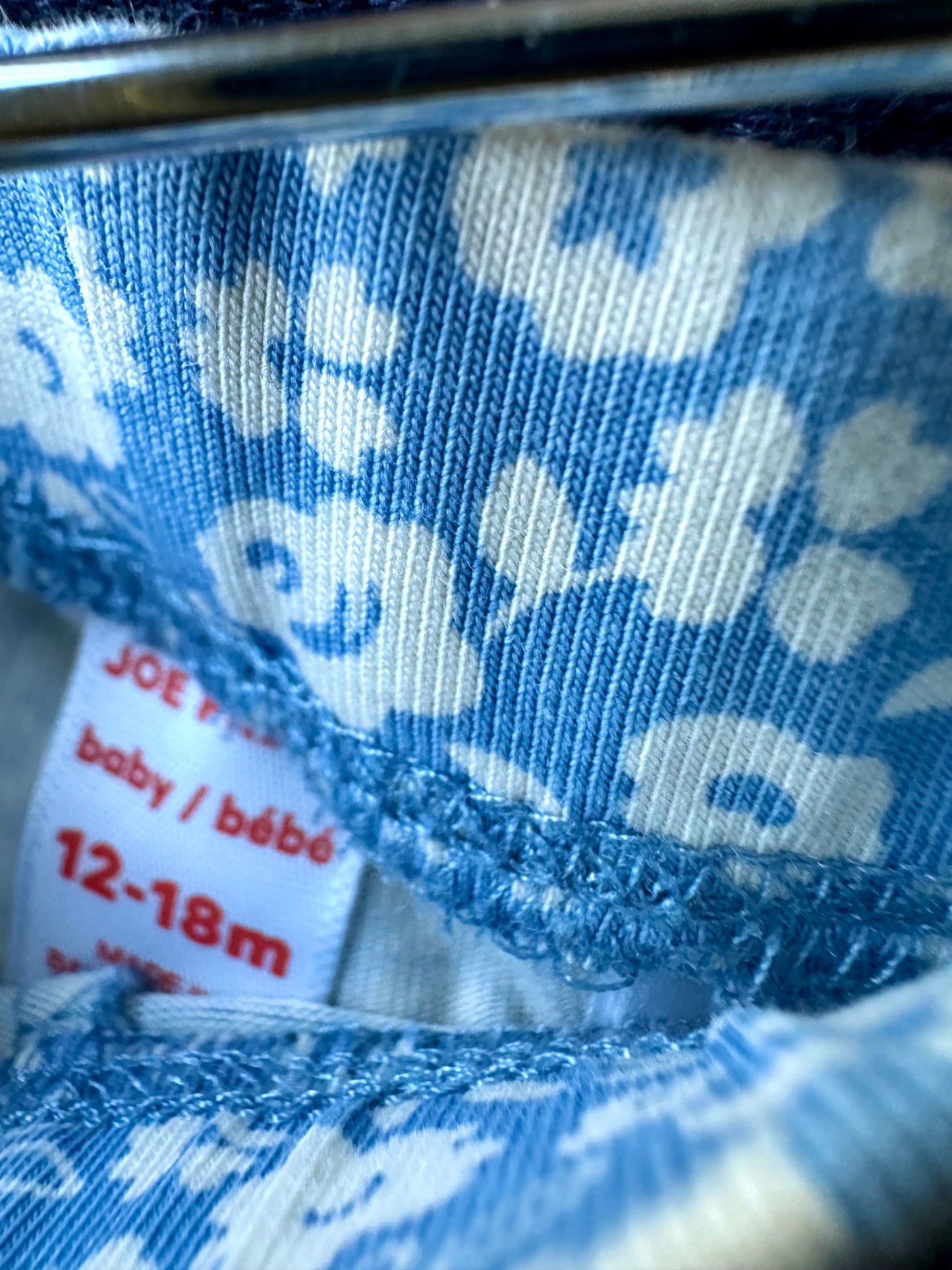 Blue Floral Leggings / 12-18m
