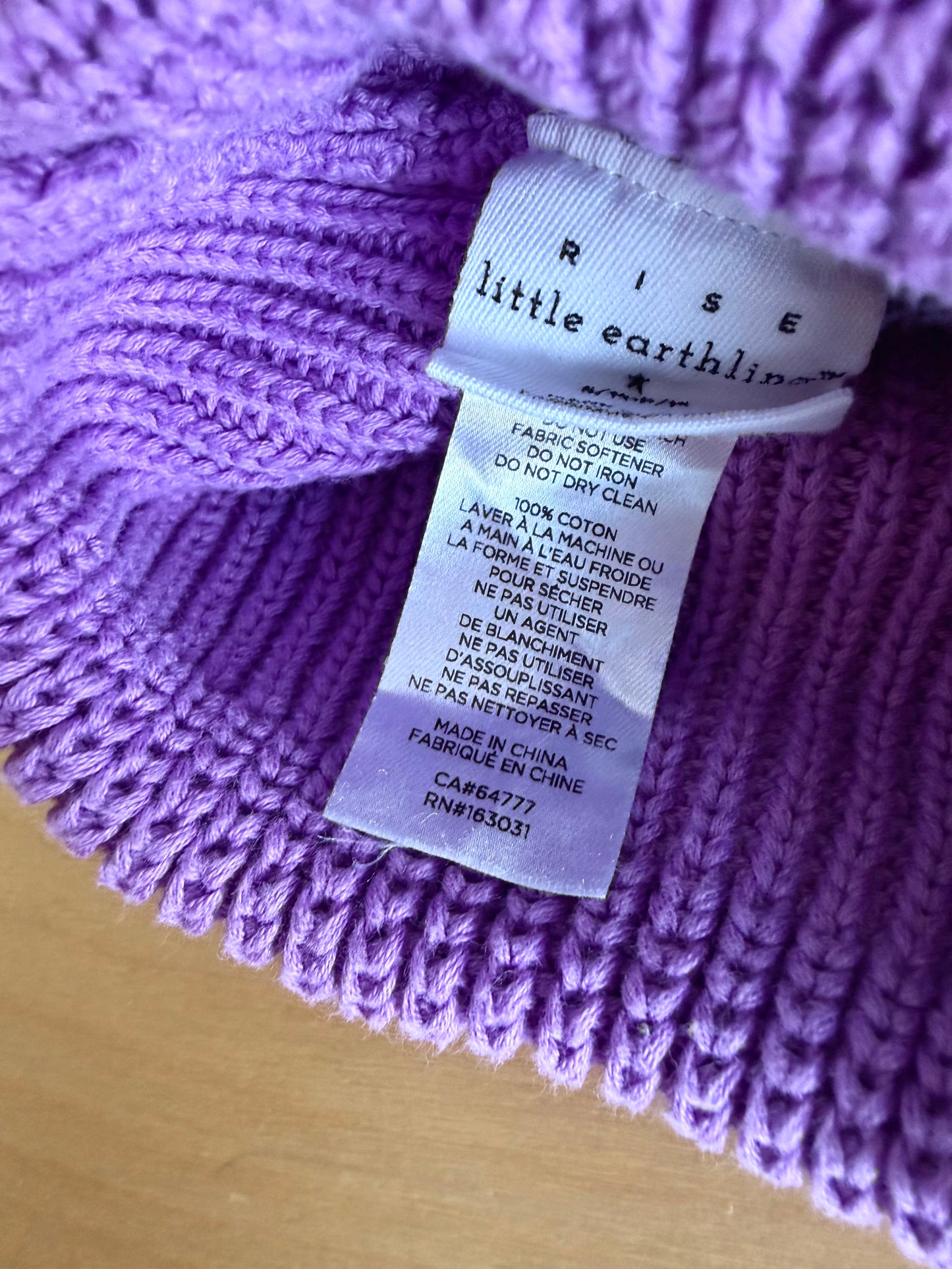 Purple Knit Toque / 6-12m