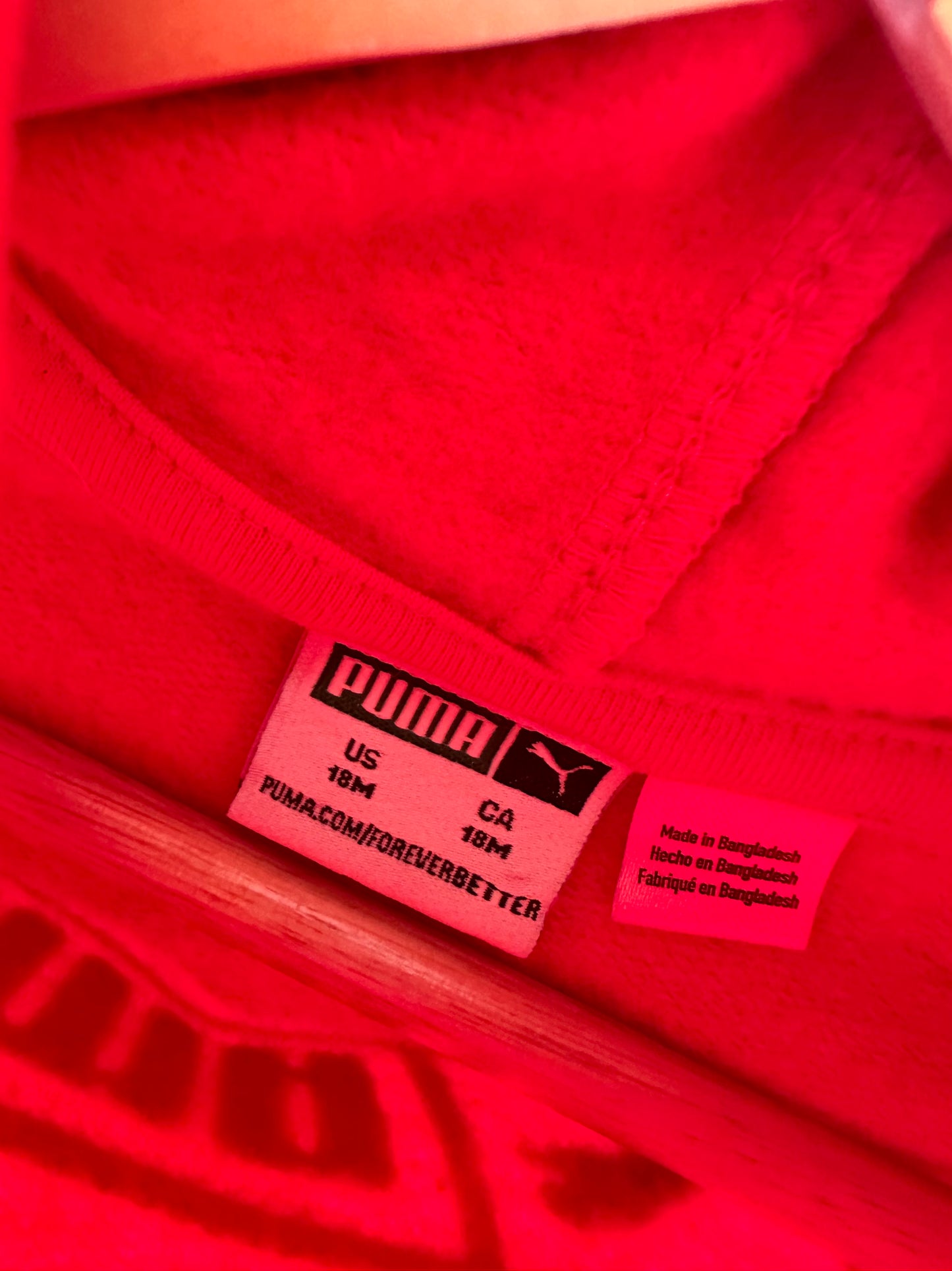Puma Red Hoodie / 18m