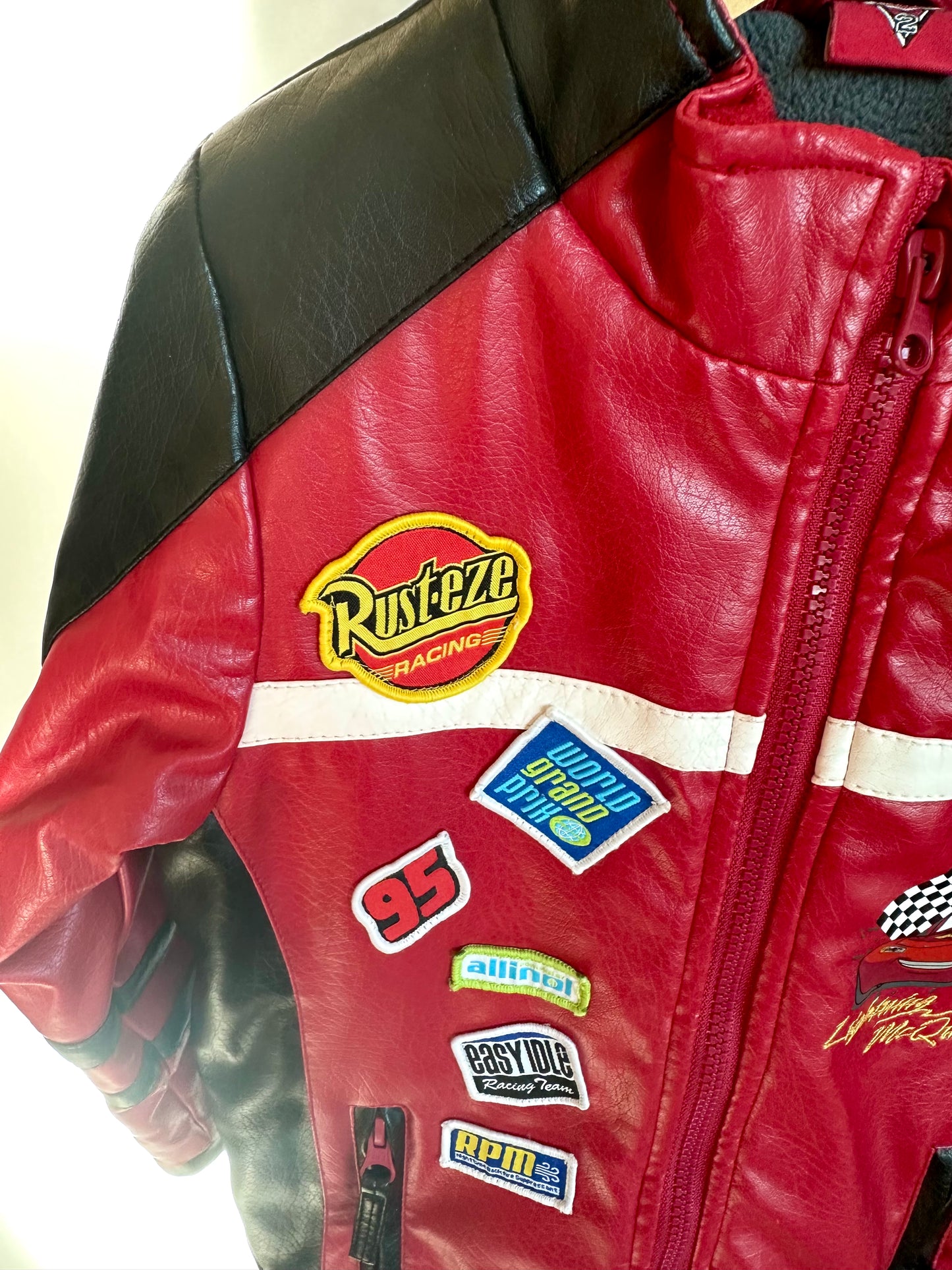 Lightening McQueen Faux Leather Jacket / 5 years