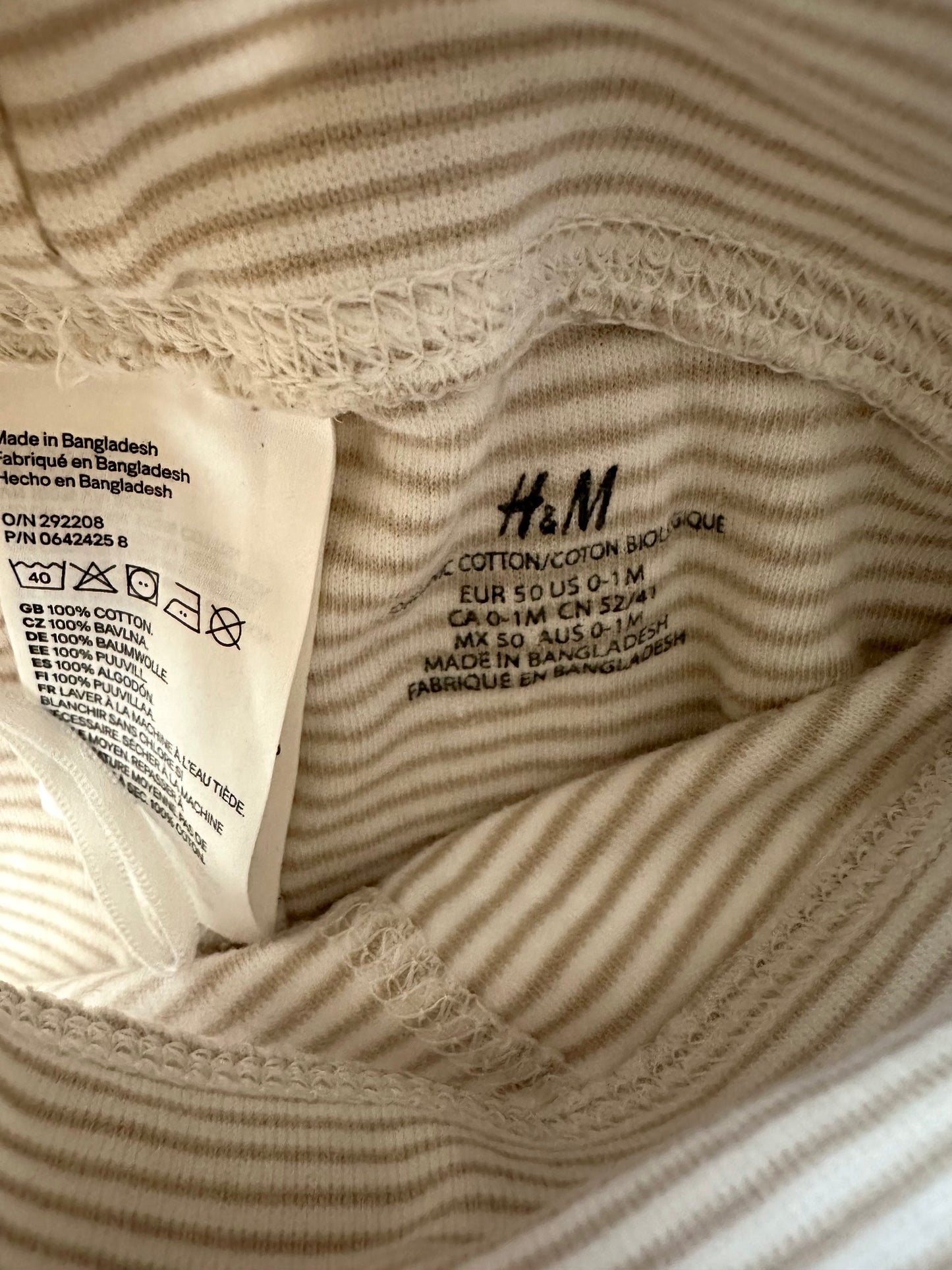 Striped Footed Pants / 0-1m