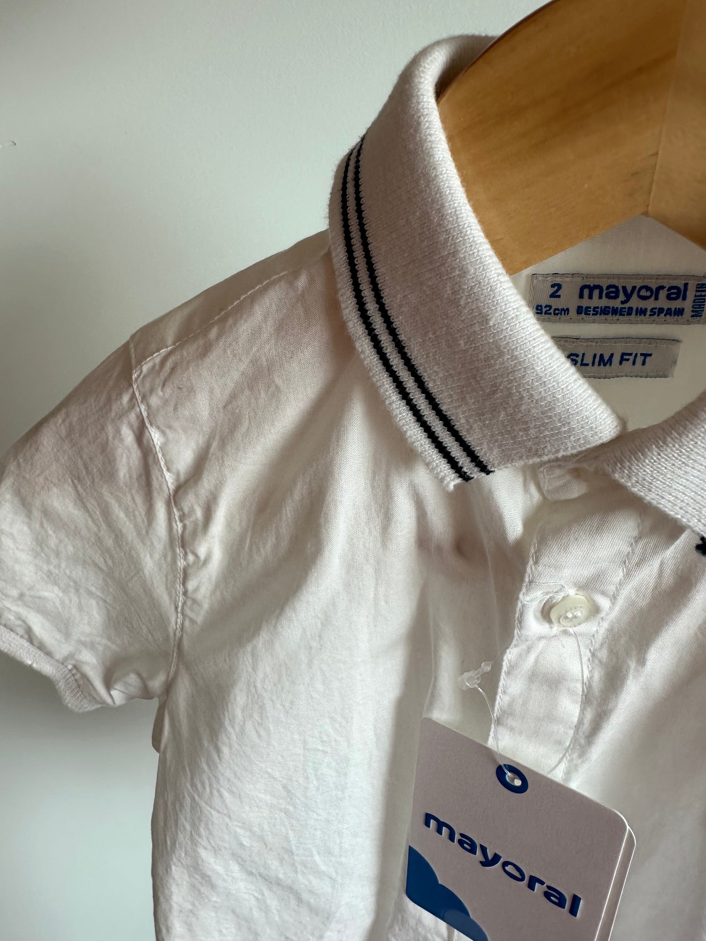 Mayoral White Collared Tee (With Tags) / 2T