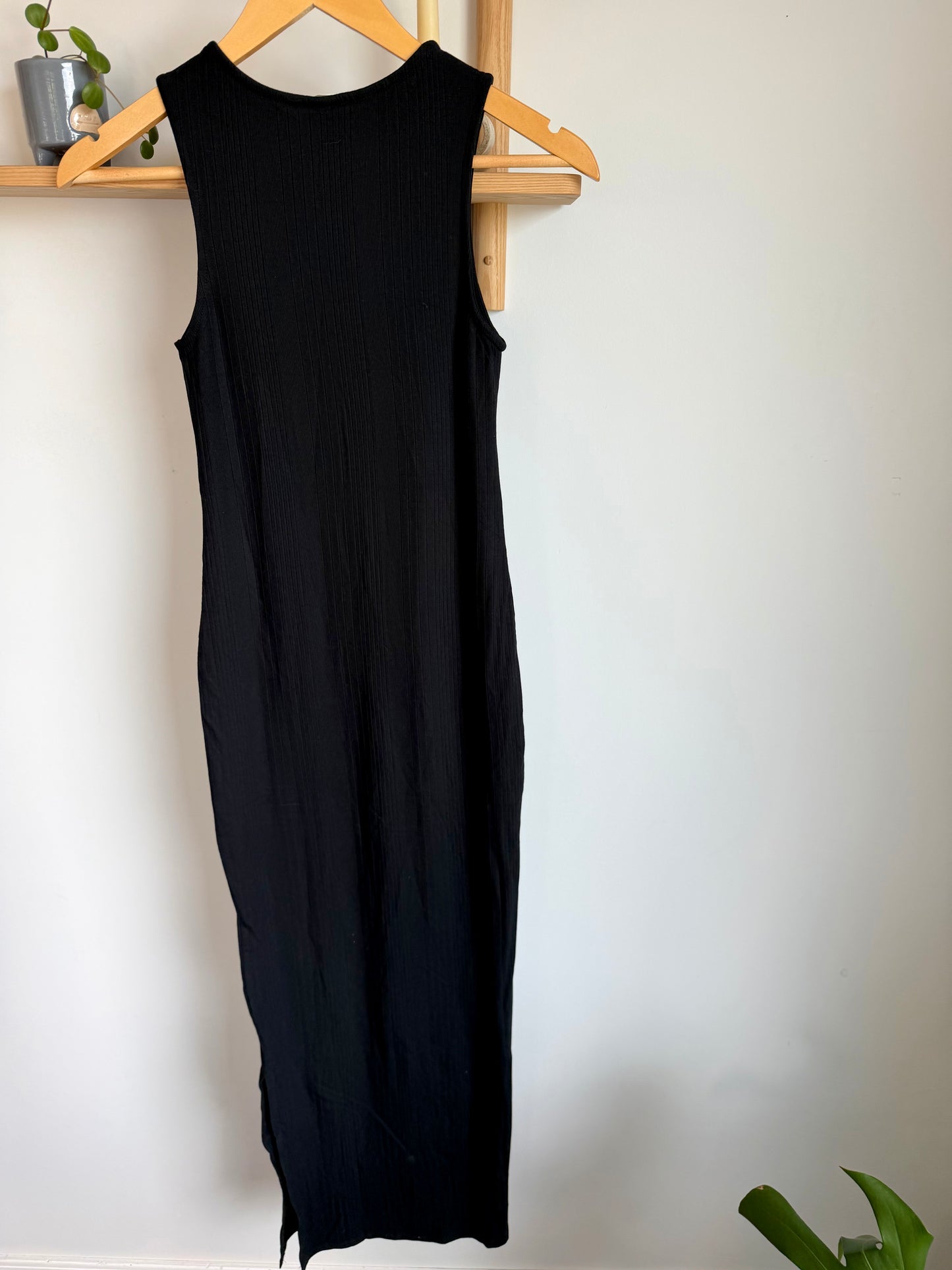 H&M Black Ribbed Viscose Maternity Dress (With Tags) / XS