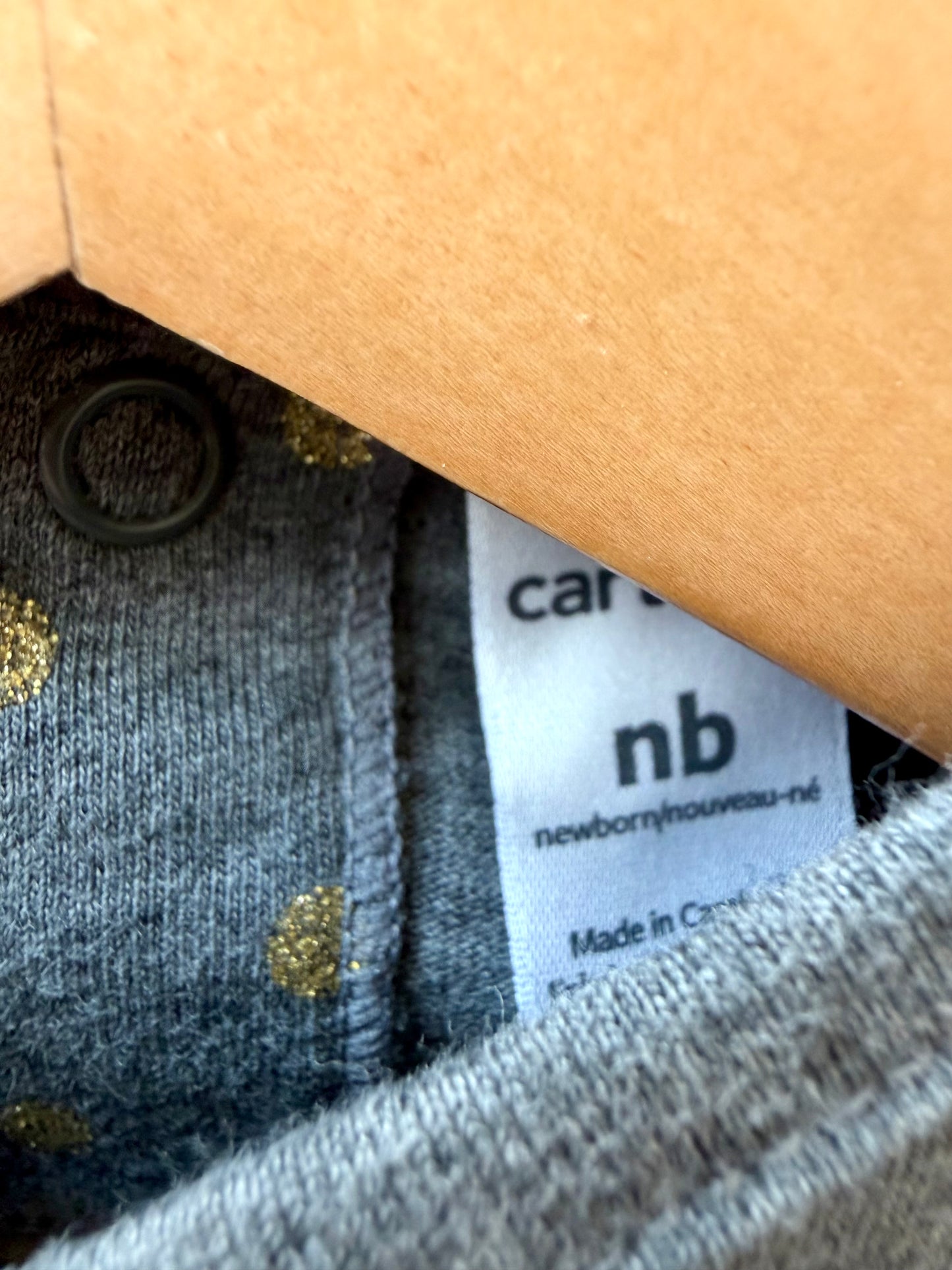 Newborn Grey + Gold Dress / 0m