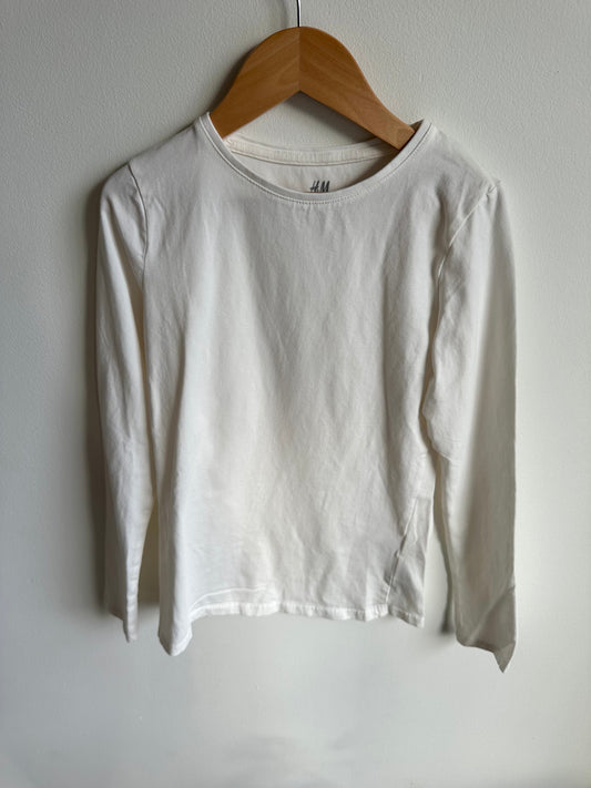White Long Sleeve Top / 8-10 years