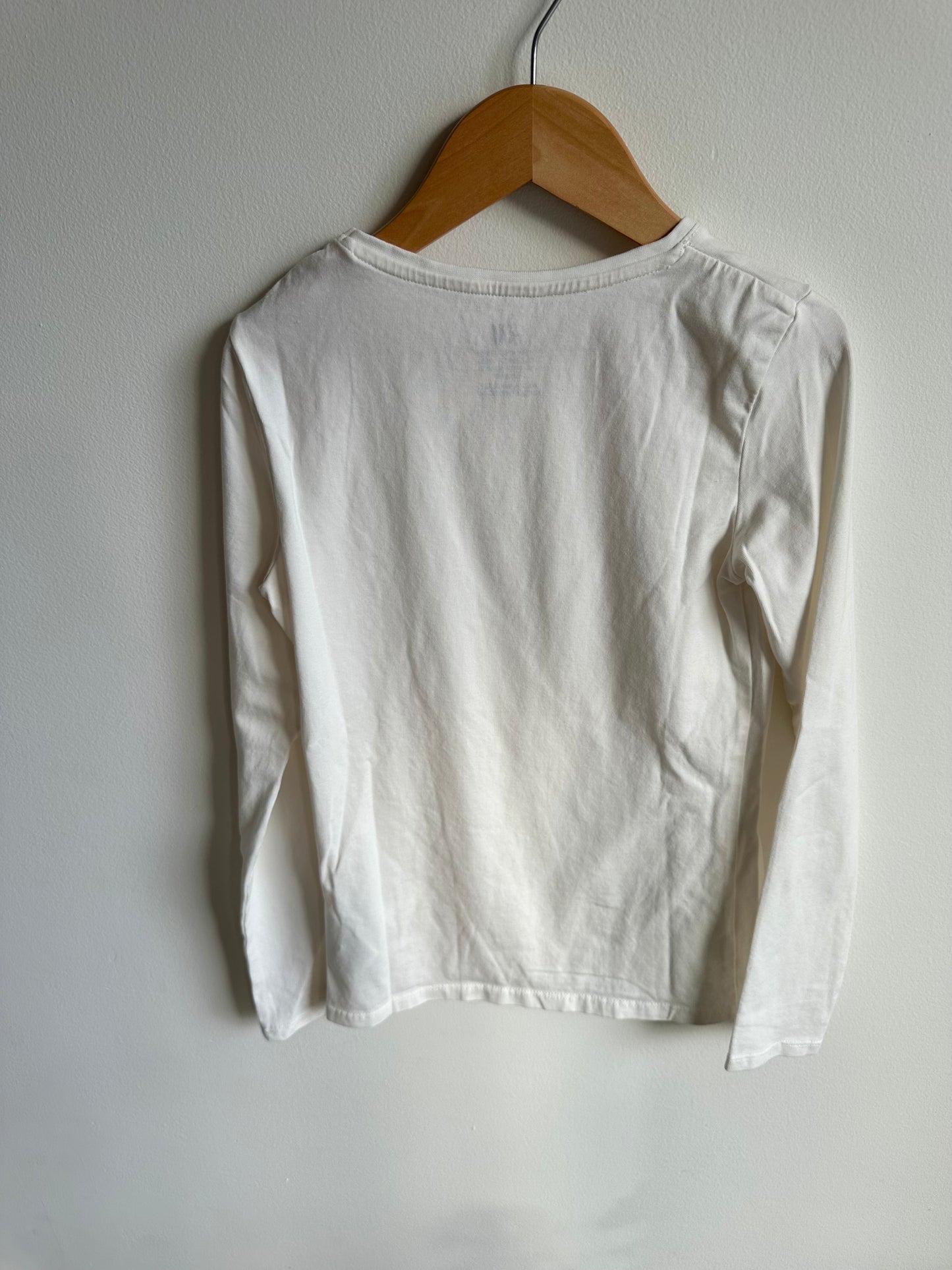 White Long Sleeve Top / 8-10 years
