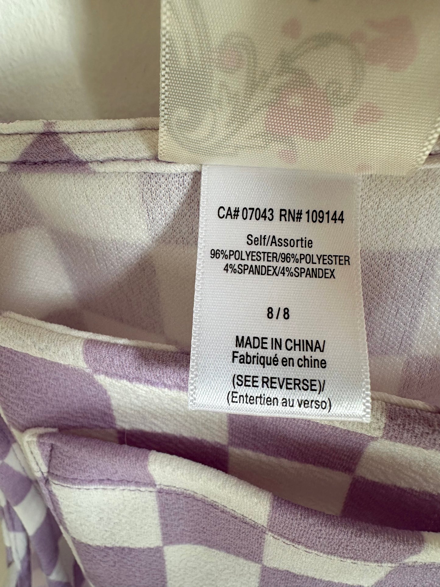Checkered Purple Dress / 8 years