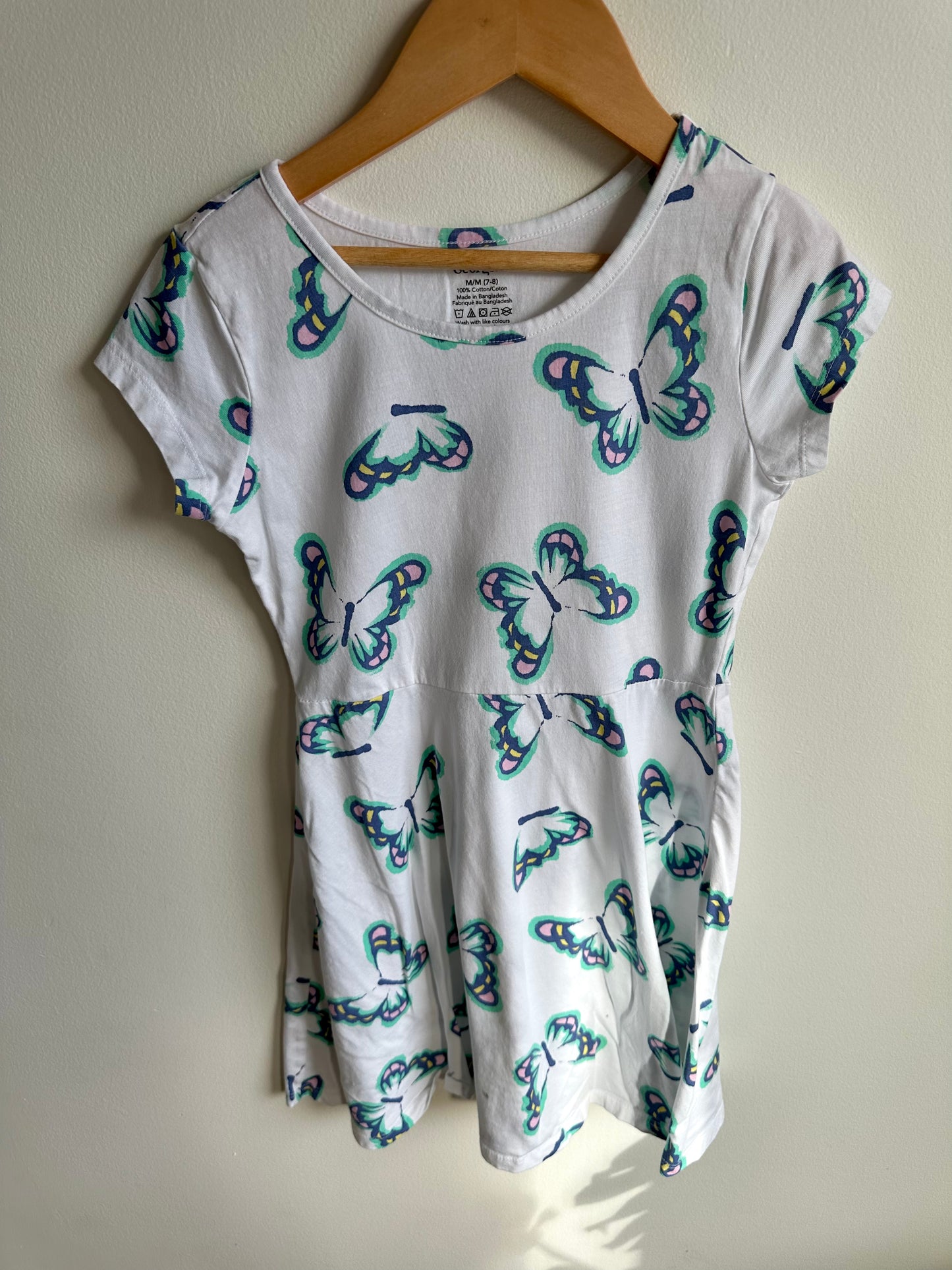 Butterfly Short Sleeve Dress / 7-8 years (m)