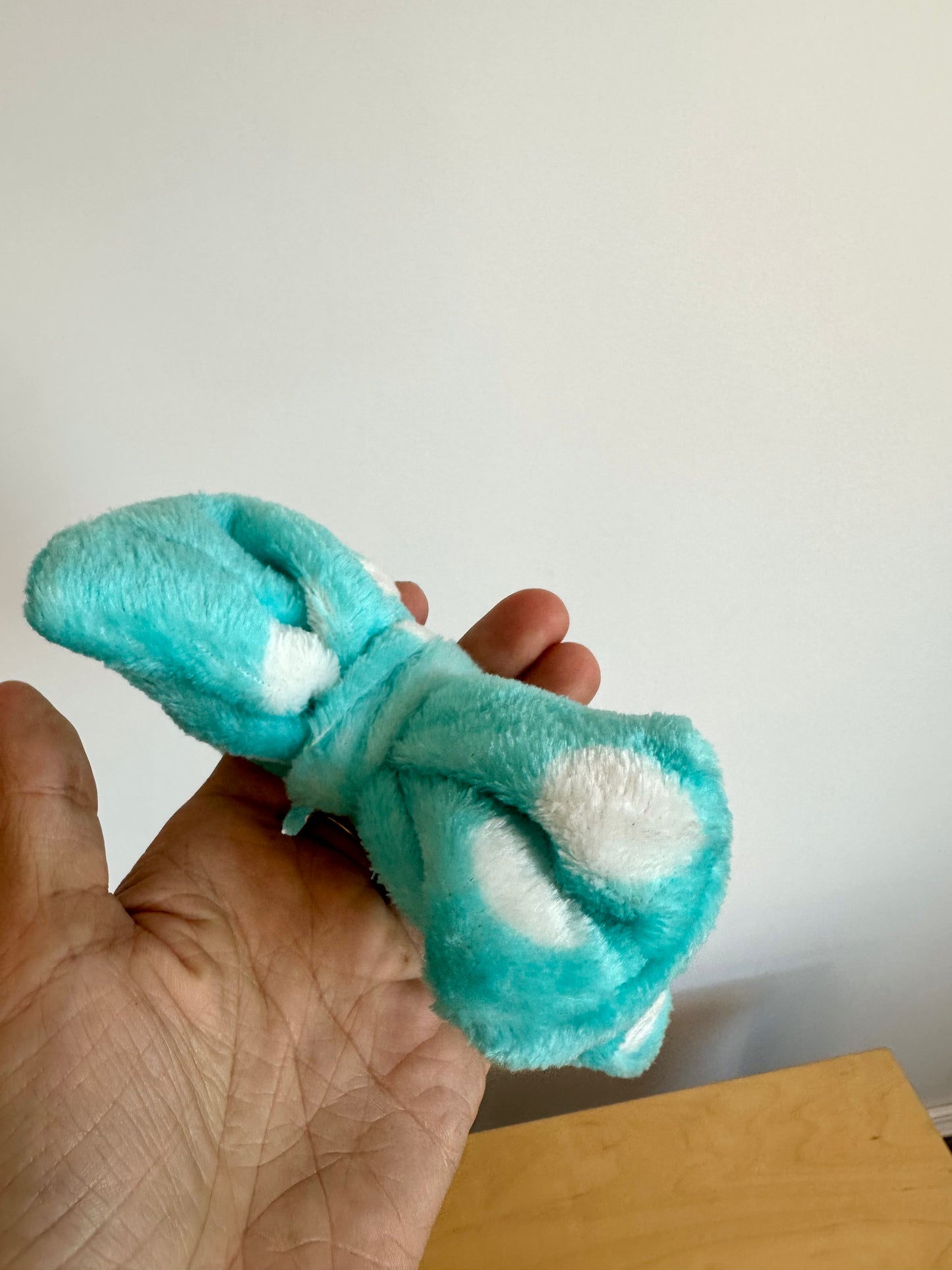 Blue Fleece Bow Headband/ 3-12m