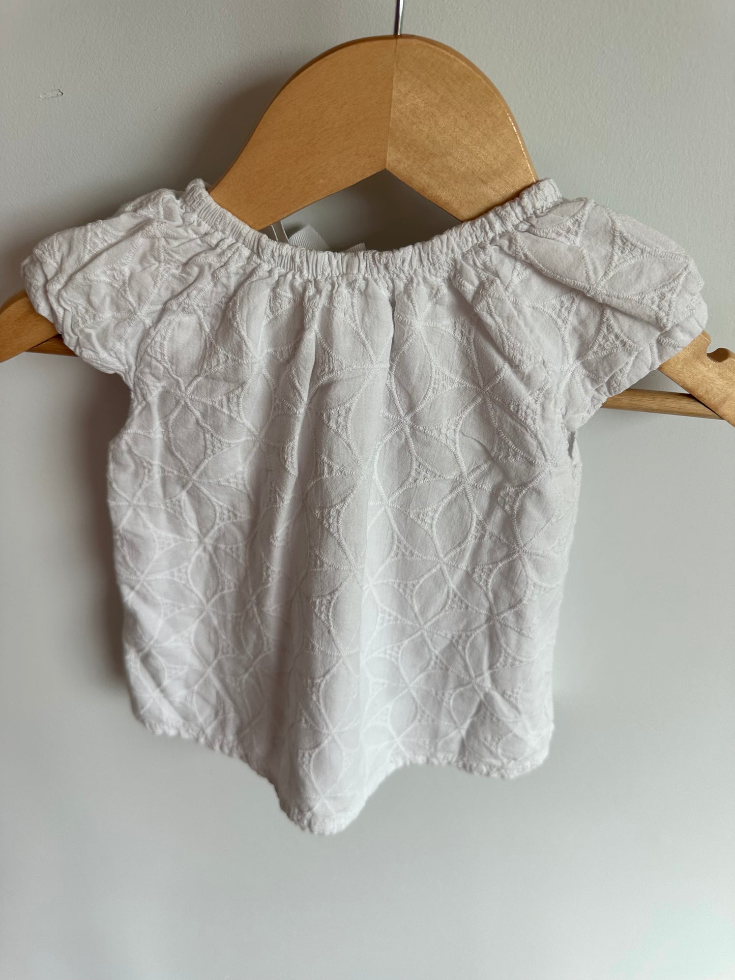 H&M White Bow Top / 4-6m