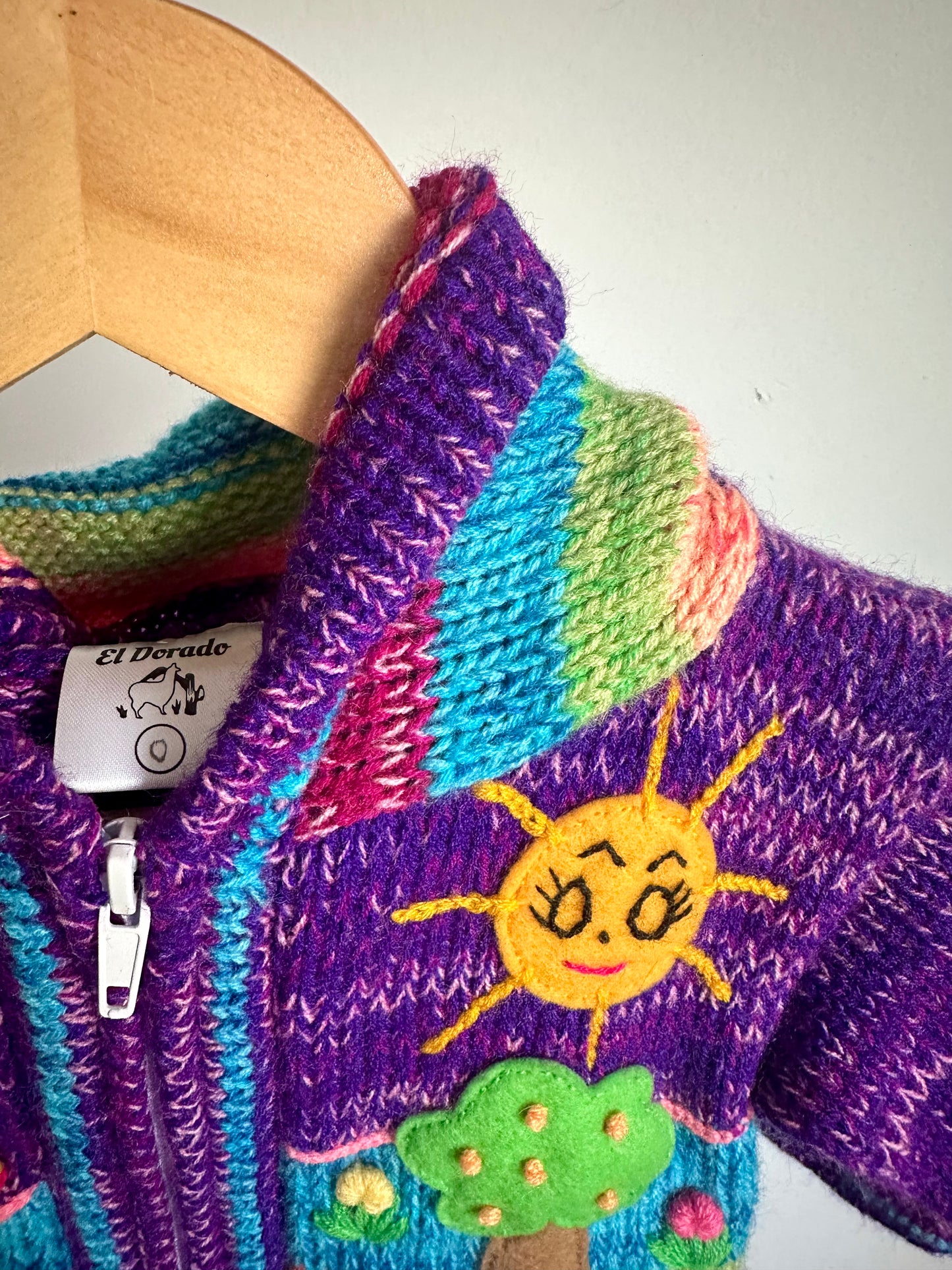 Made in Peru Purple Embroidered Sweater / 12m?