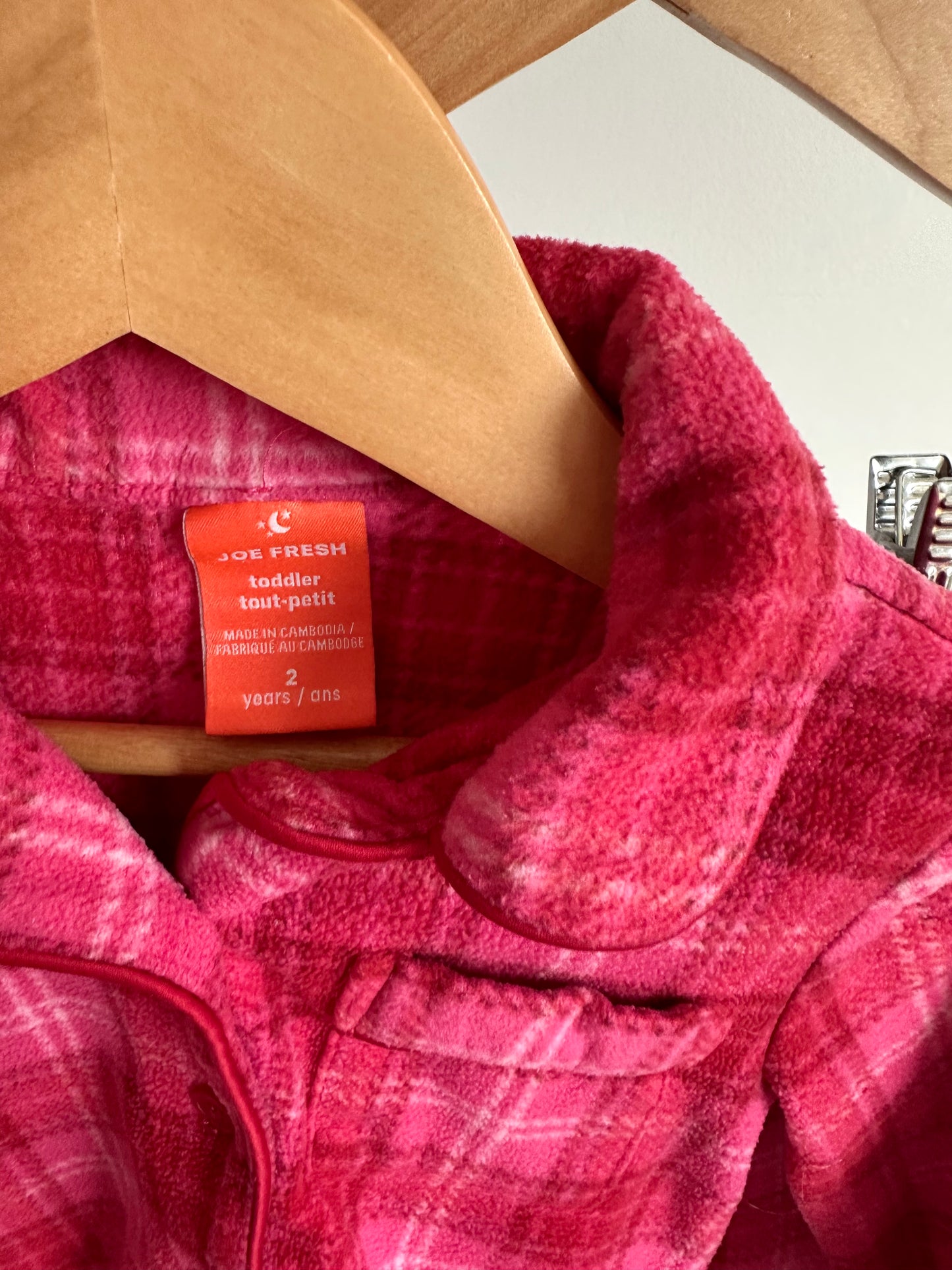 Pink Plaid Fleece PJs / 2T