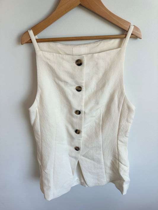 Cream Button Up Top (With Tags) / XS