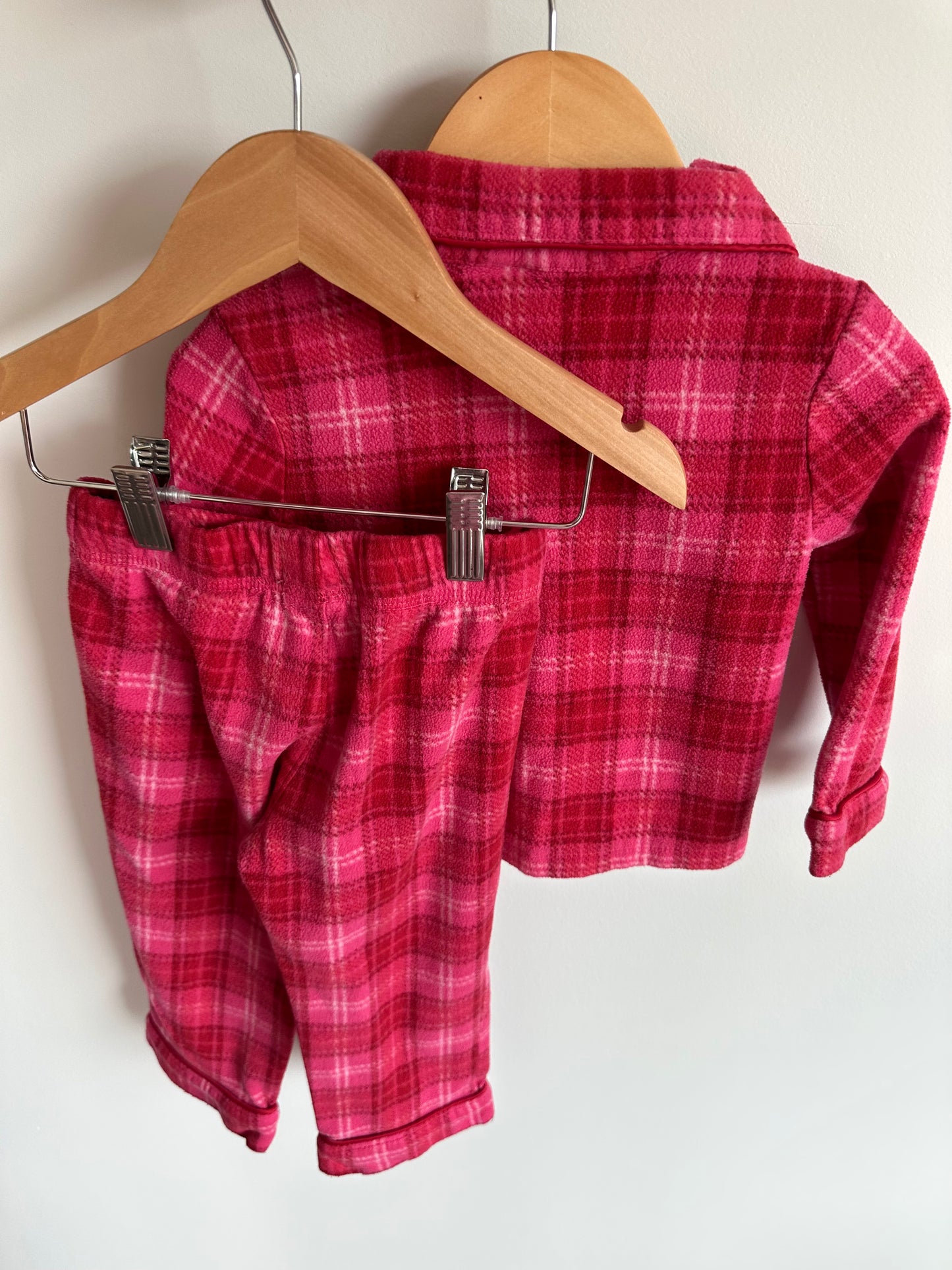Pink Plaid Fleece PJs / 2T