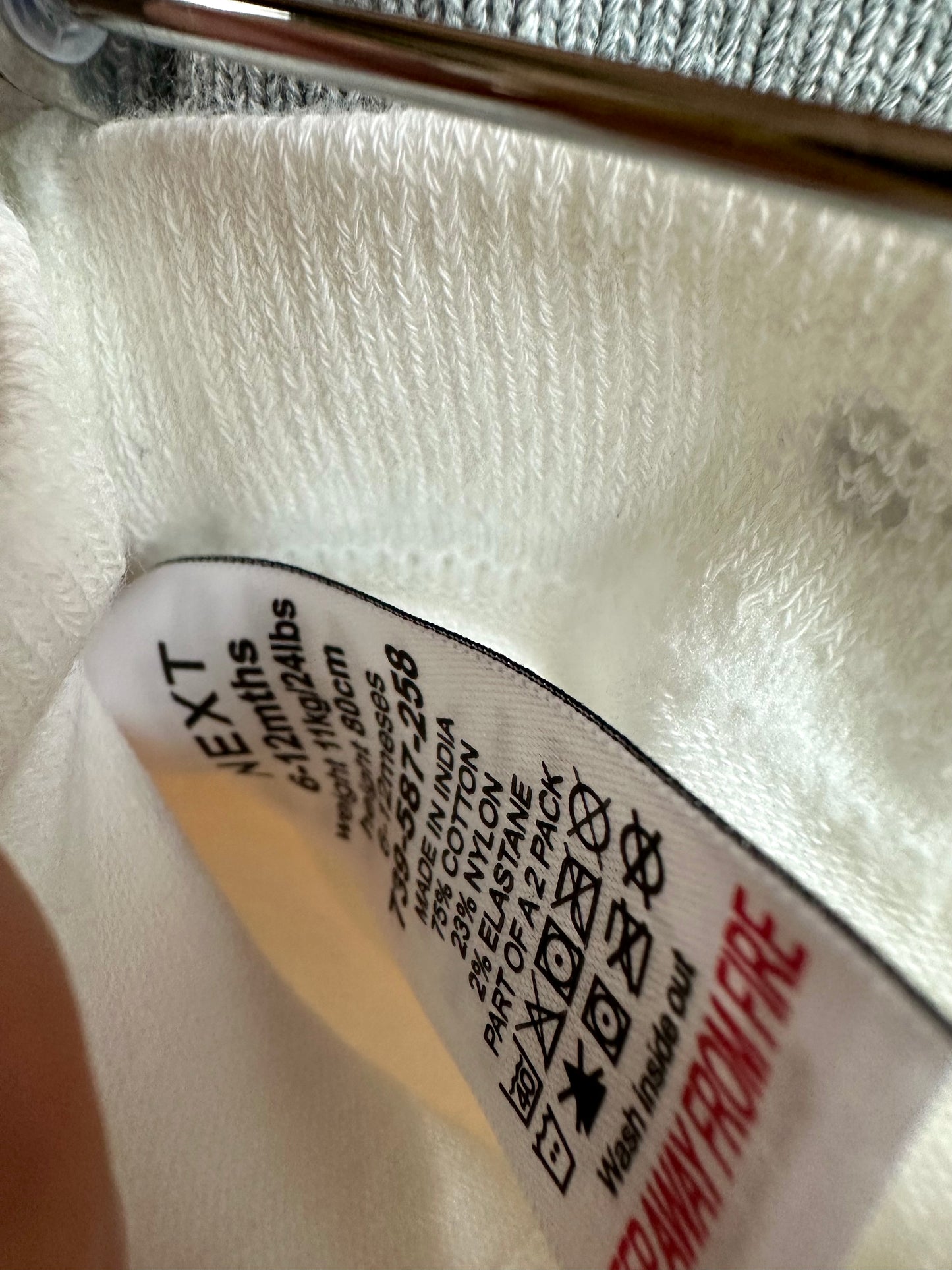 White Ruffle Bottom Tights / 6-12m