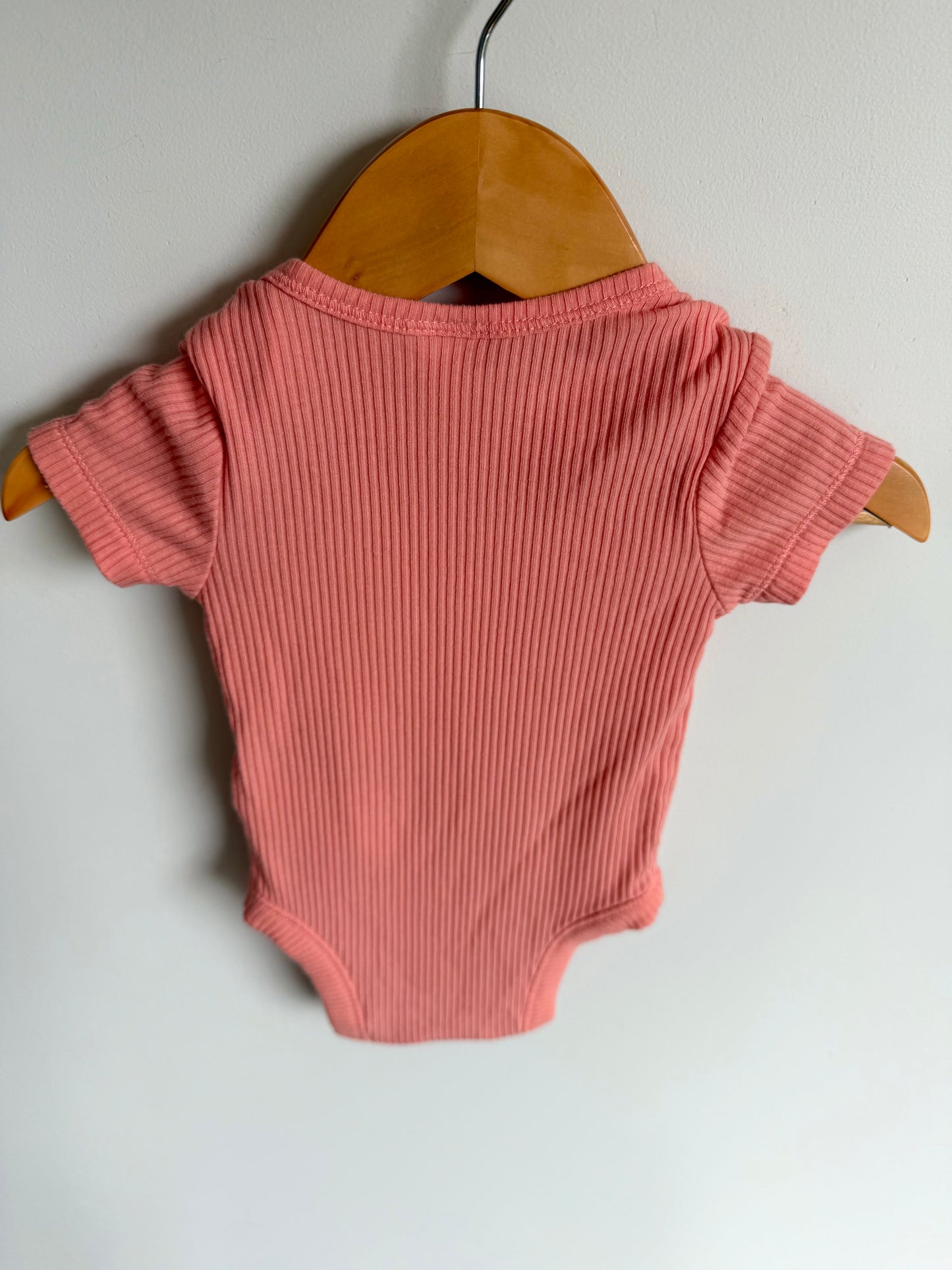 Coral Ribbed Bodysuit / 3-6m