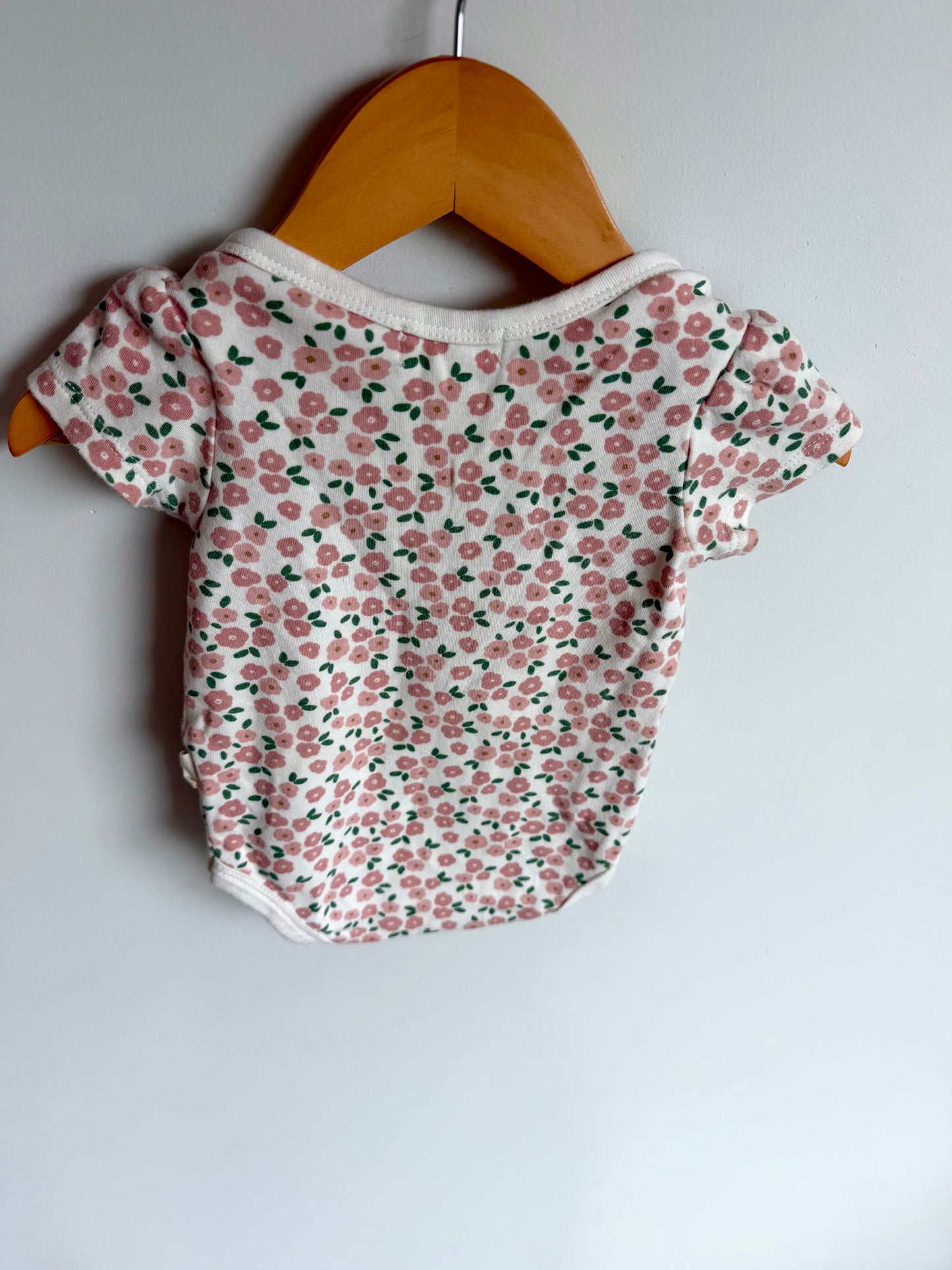 Pink Flower T-Shirt Bodysuit / 6-9m