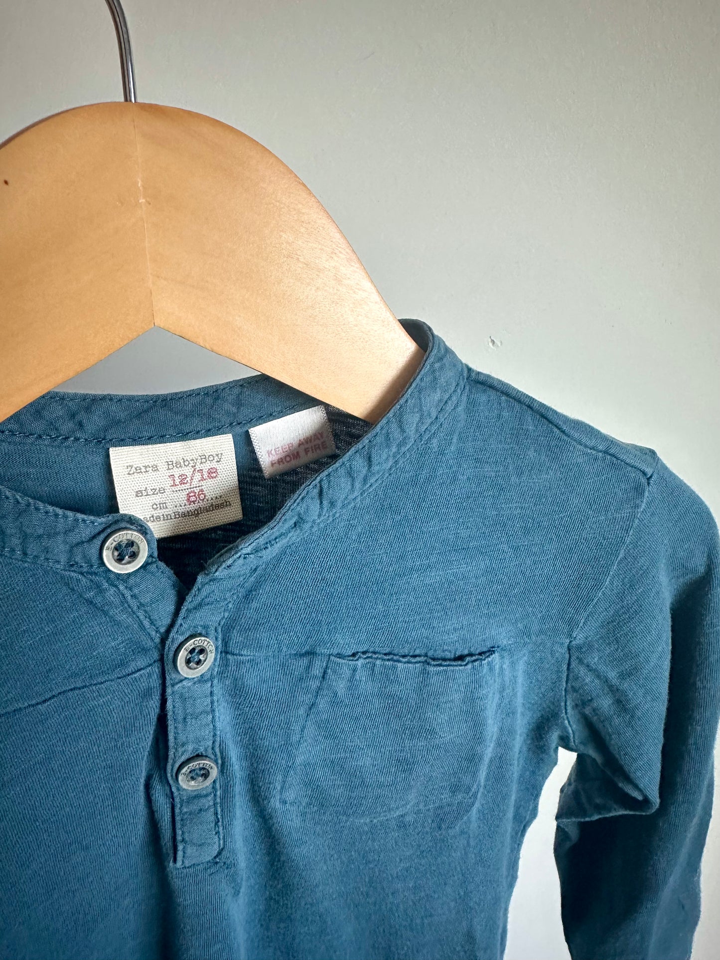 Deep Blue Long Sleeve Top / 12-18m