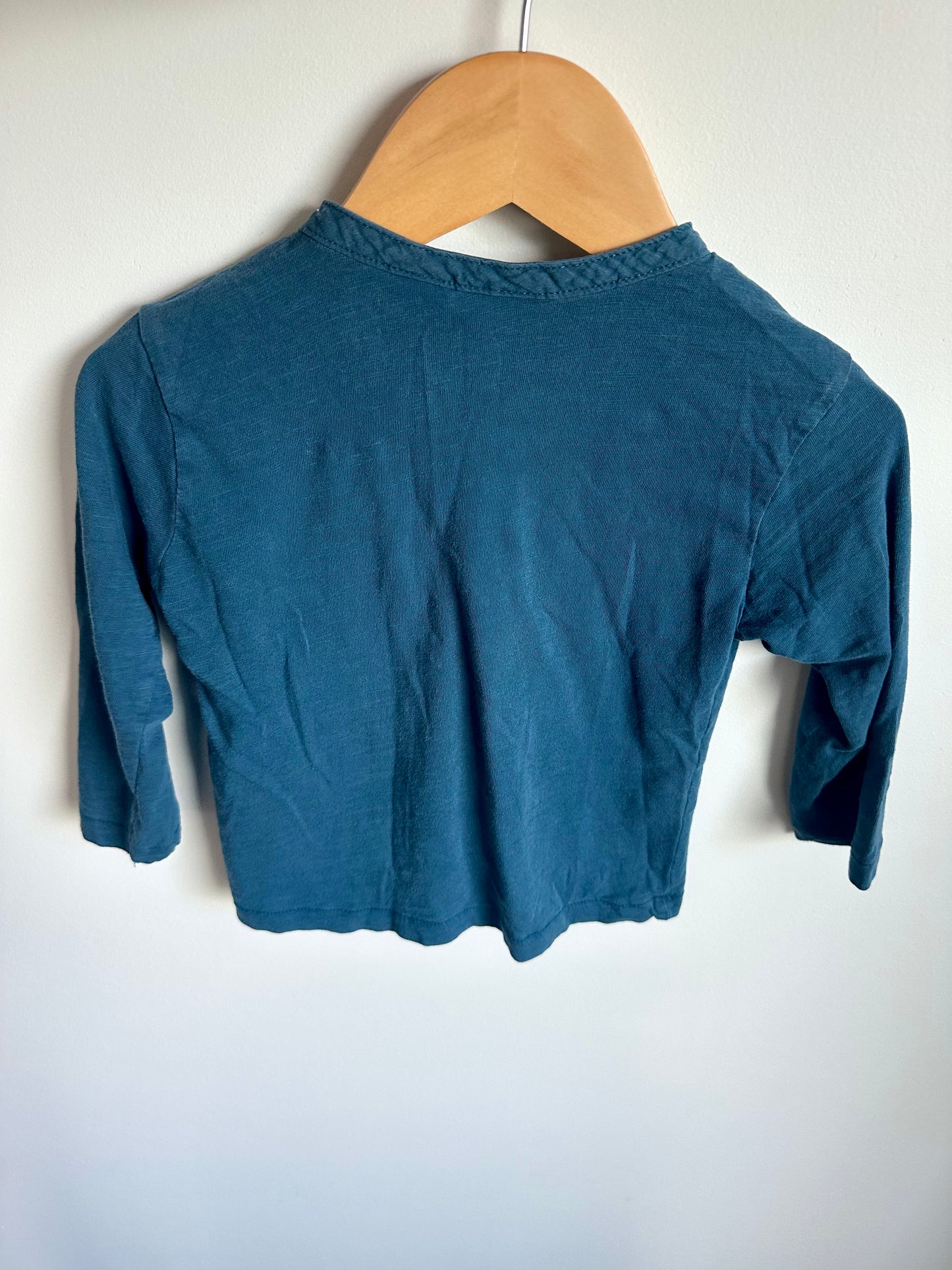 Deep Blue Long Sleeve Top / 12-18m