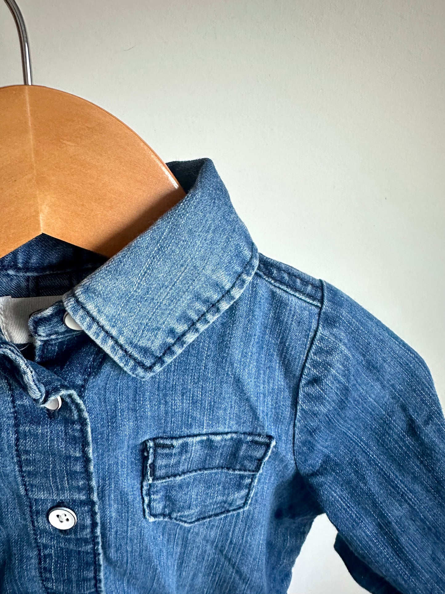 Denim Like Collared Dress / 12-18m