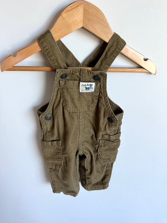 Newborn Olive Cord Overalls / 0m