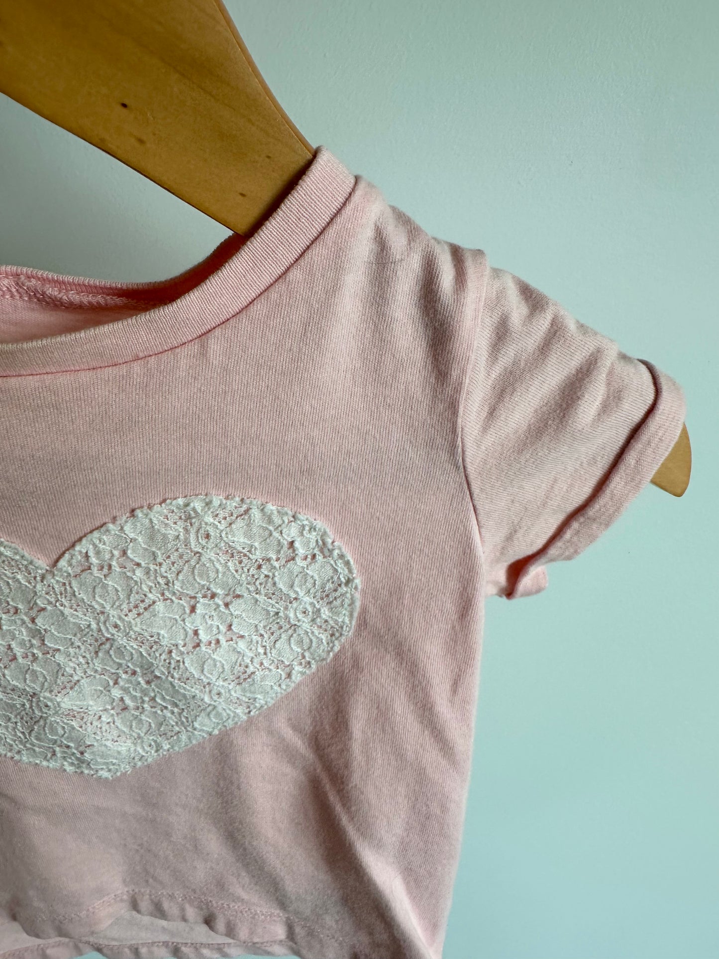 Pink Lace Heart T-shirt / 12m