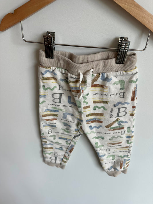 Organic Burt's Bees Book Worm Pants / 6-9m