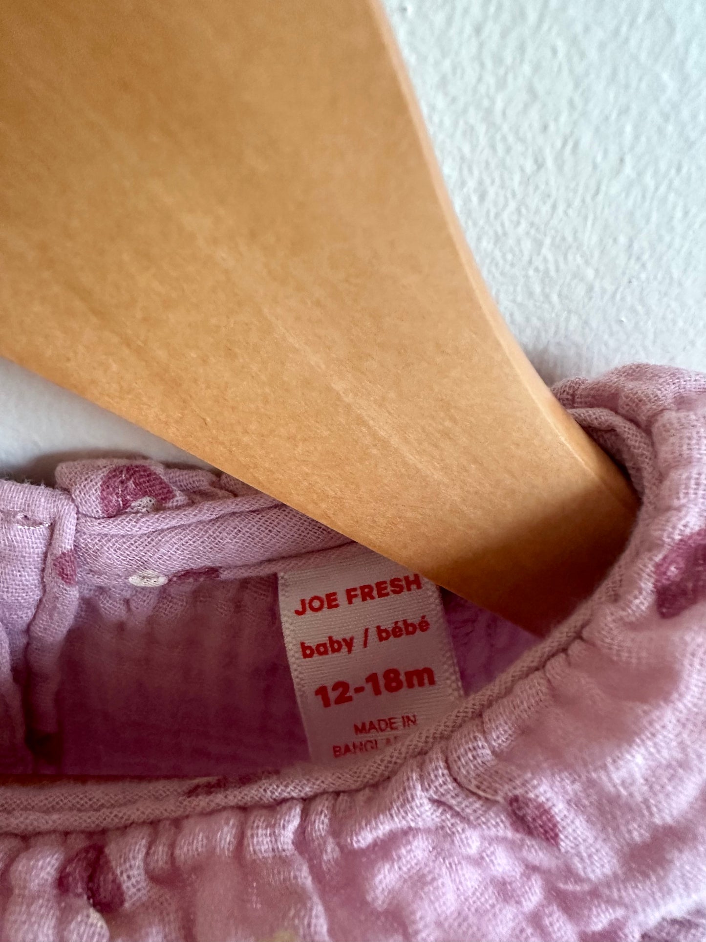 Mushroom Pink Ruffle Top / 12-18m